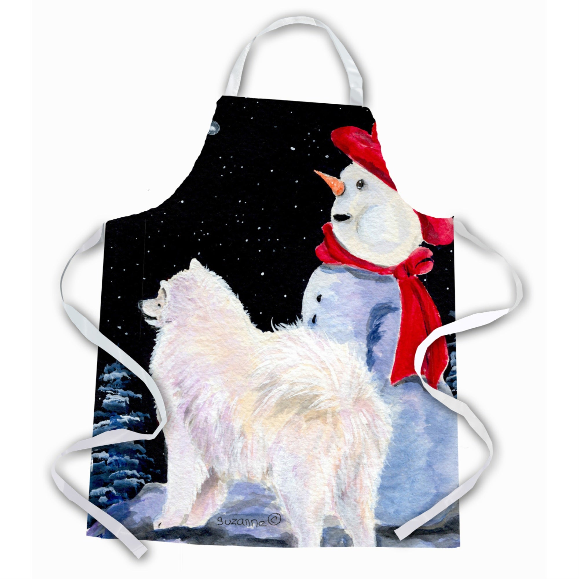 Caroline'S Treasures Ss8572Apron Samoyed Apron, Large, Multicolor