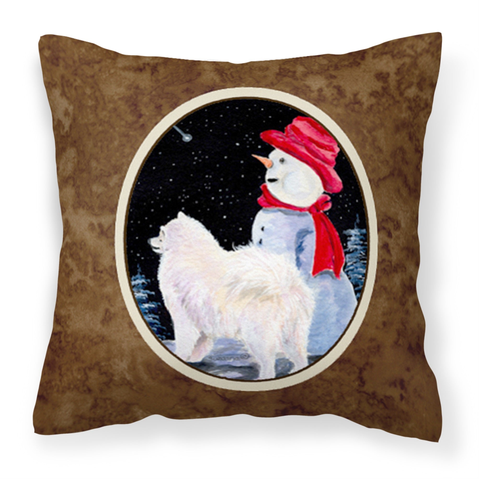 Caroline'S Treasures Ss8572Pw1414 Samoyed Decorative Canvas Fabric Pillow, Large, Multicolor