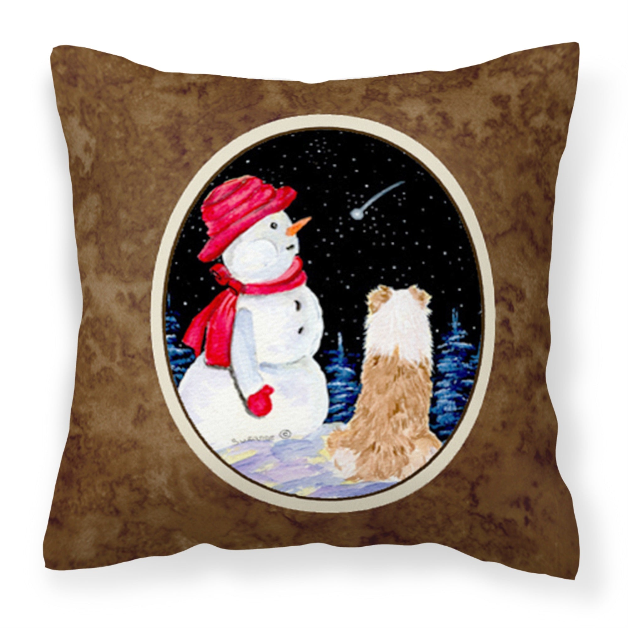 Caroline'S Treasures Ss8573Pw1414 Australian Shepherd Decorative Canvas Fabric Pillow, Large, Multicolor