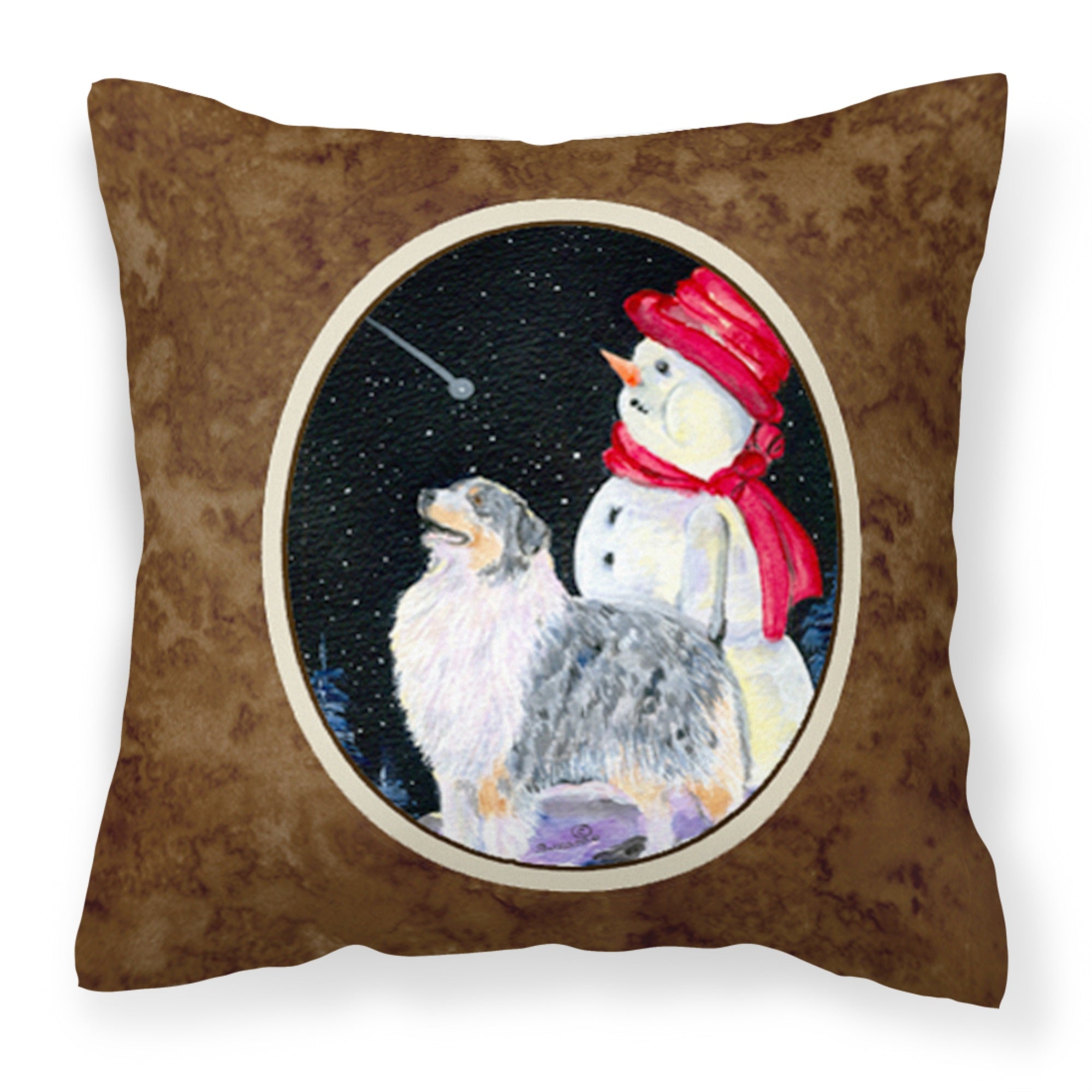 Caroline'S Treasures Ss8574Pw1414 Australian Shepherd Decorative Canvas Fabric Pillow, Large, Multicolor