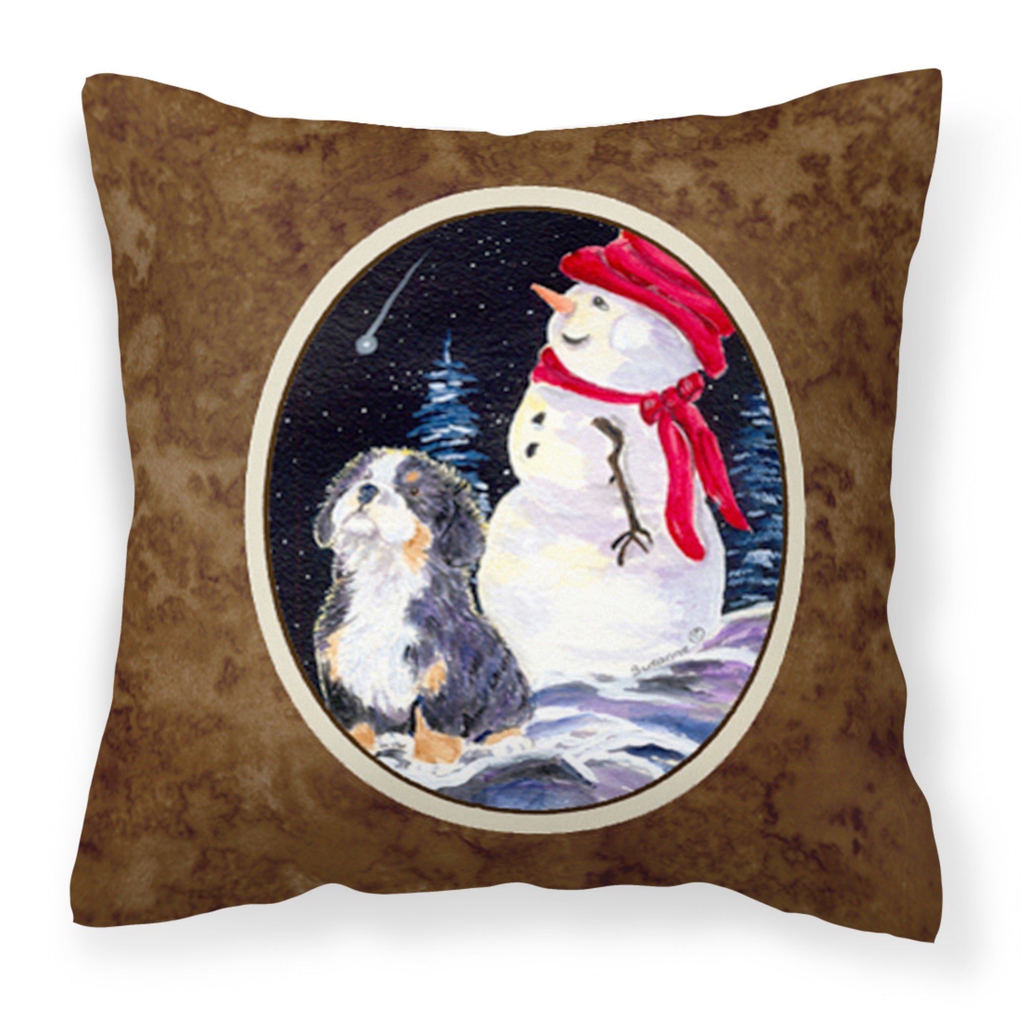 Caroline'S Treasures Ss8575Pw1414 Bernese Mountain Dog Decorative Canvas Fabric Pillow, Large, Multicolor