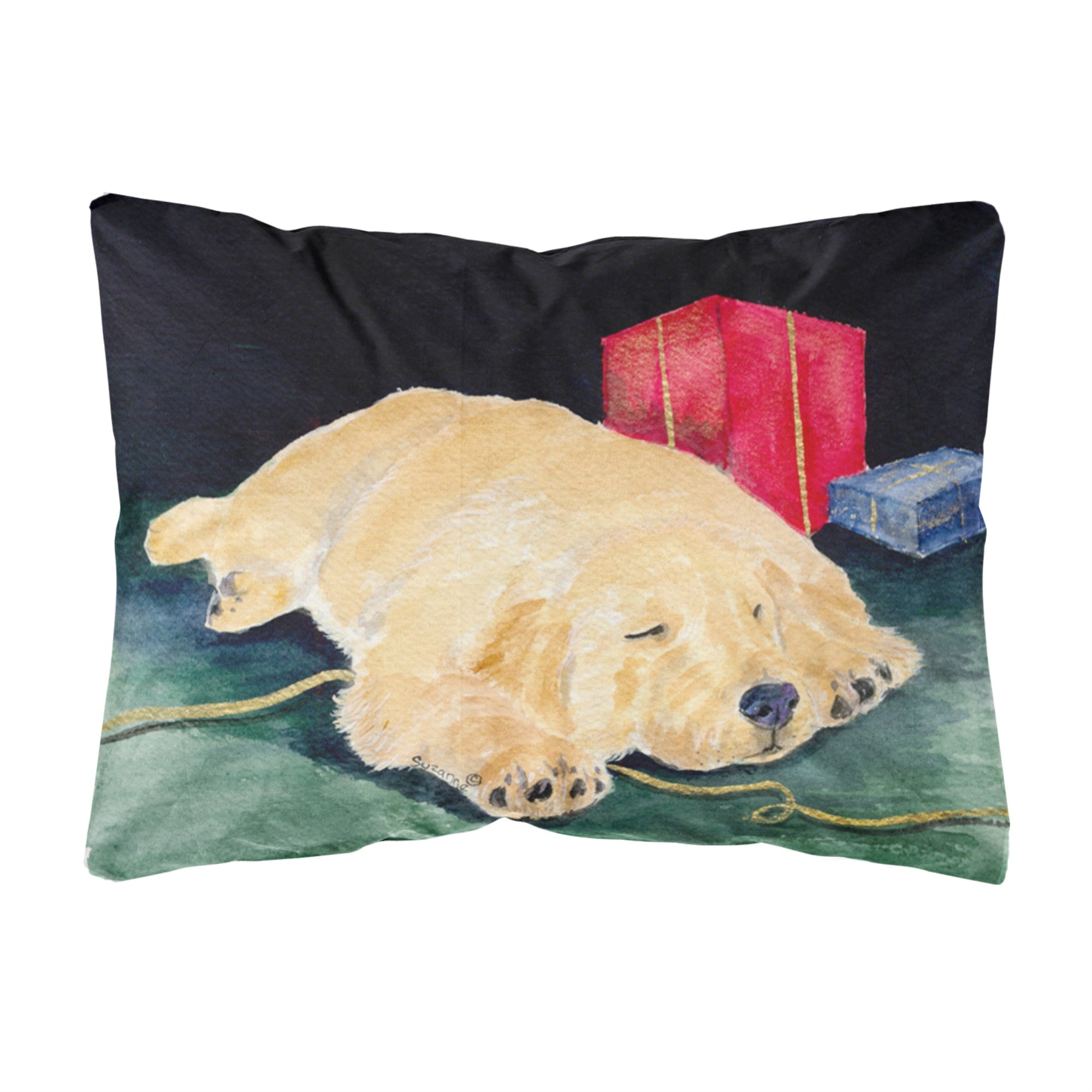 Caroline'S Treasures Ss8576Pw1216 Golden Retriever Decorative Canvas Fabric Pillow, Large, Multicolor