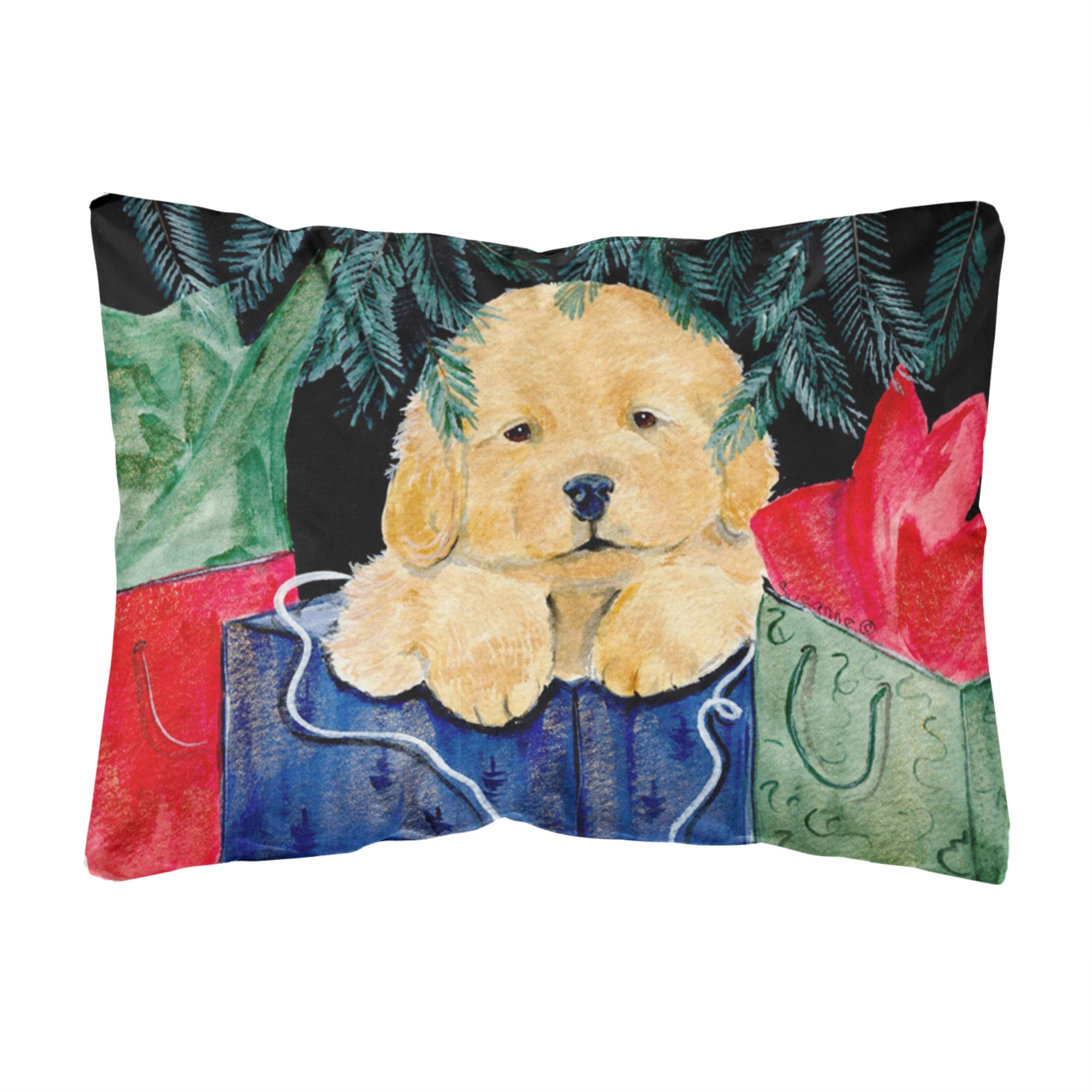 Caroline'S Treasures Ss8580Pw1216 Golden Retriever Decorative Canvas Fabric Pillow, Large, Multicolor