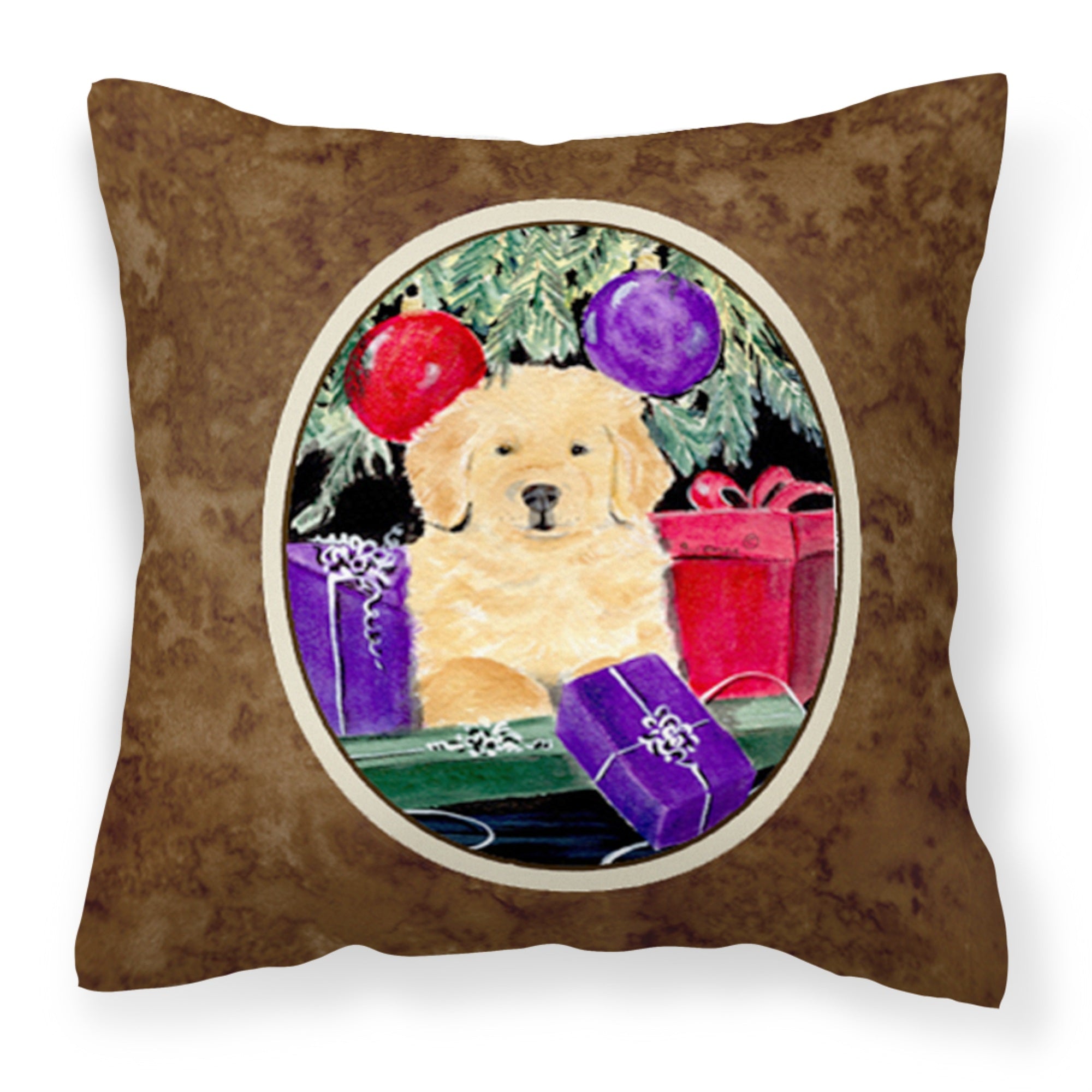 Caroline'S Treasures Ss8581Pw1414 Golden Retriever Decorative Canvas Fabric Pillow, Large, Multicolor