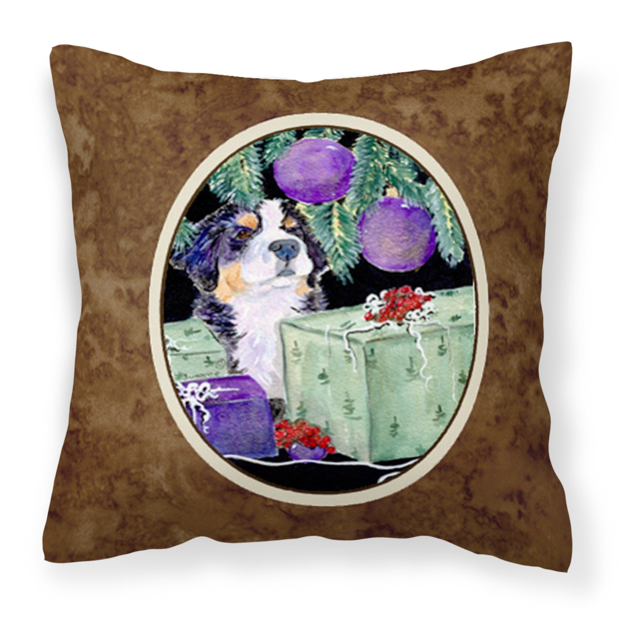 Caroline'S Treasures Ss8582Pw1414 Bernese Mountain Dog Decorative Canvas Fabric Pillow, Large, Multicolor