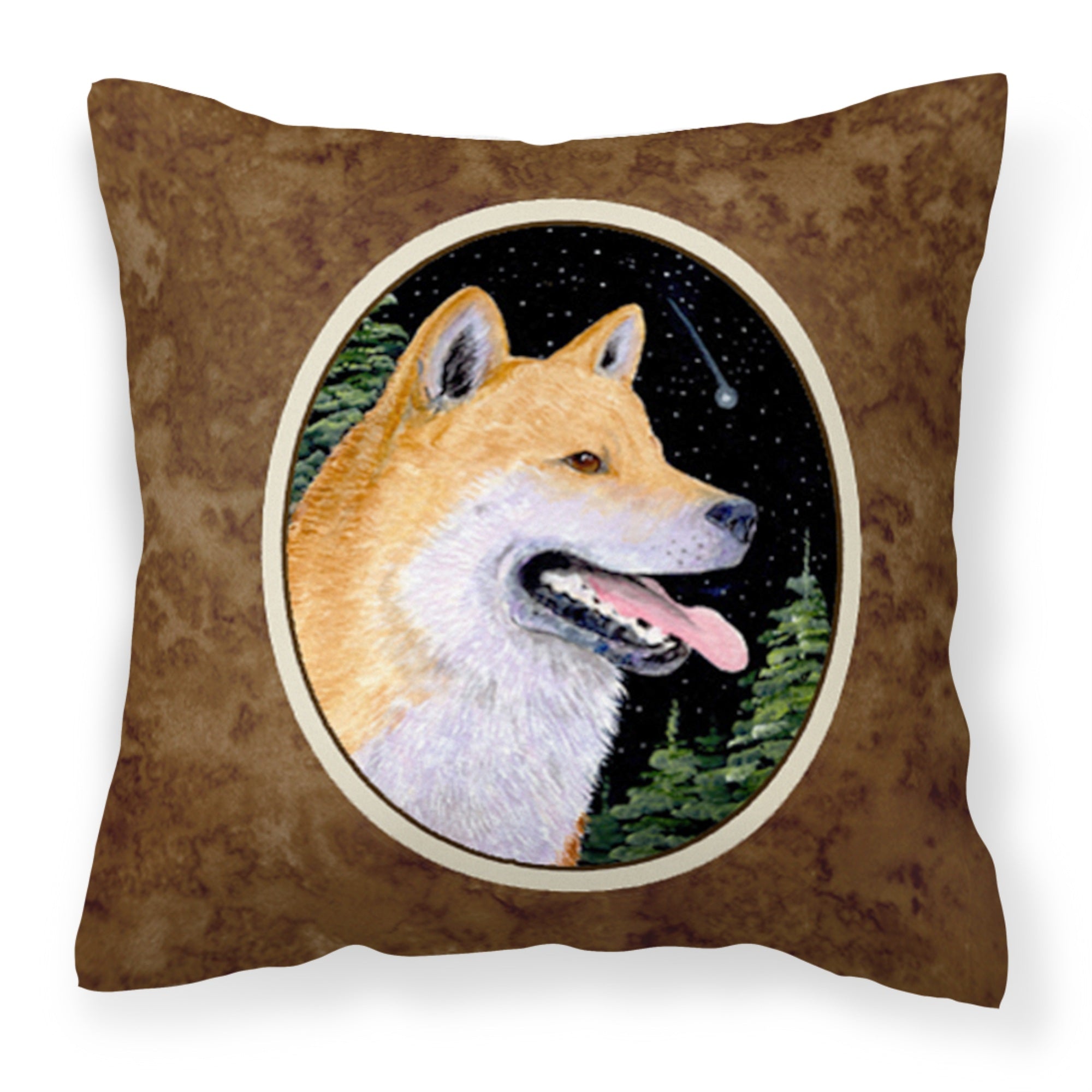 Caroline'S Treasures Ss8598Pw1414 Shiba Inu Decorative Canvas Fabric Pillow, Large, Multicolor