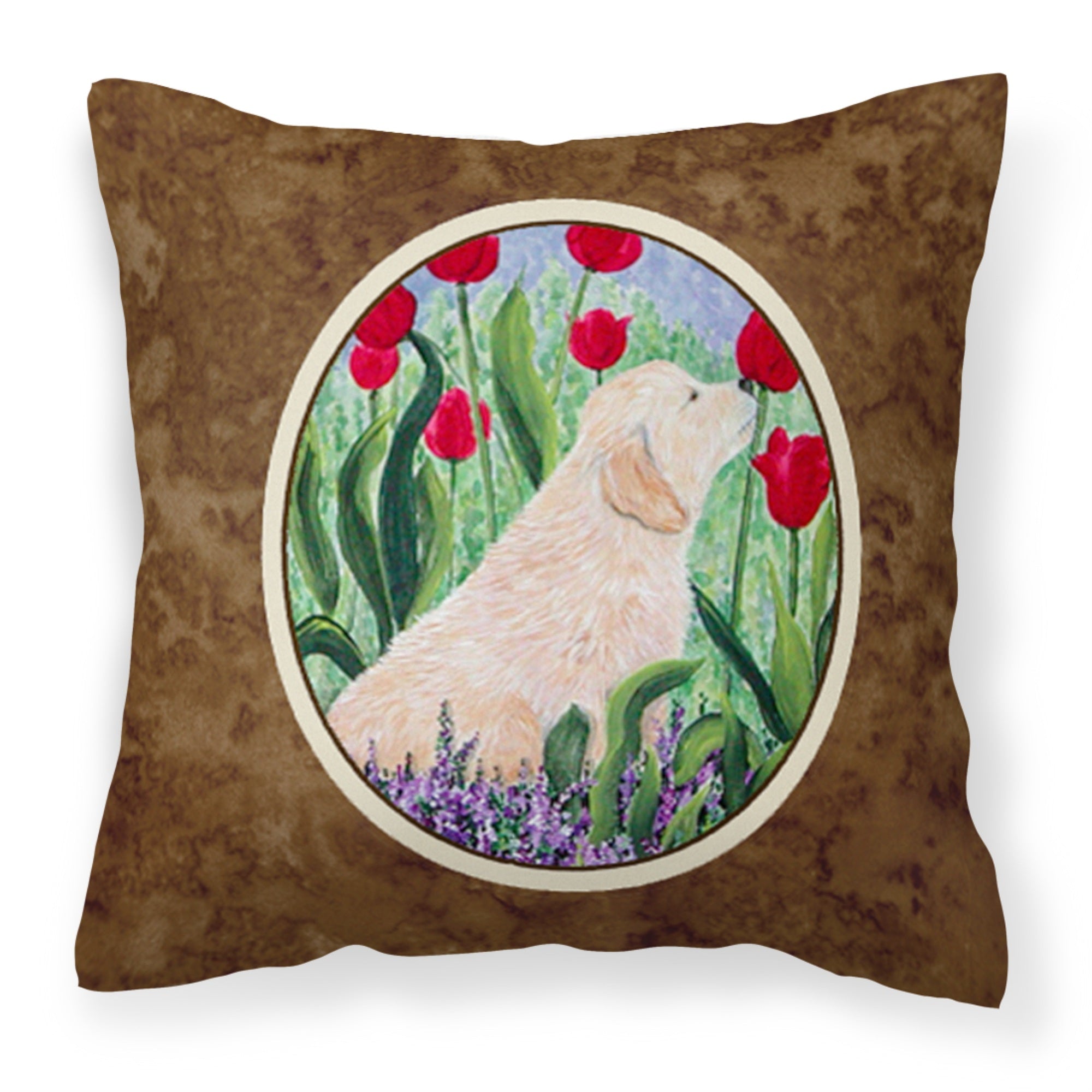Caroline'S Treasures Ss8610Pw1414 Golden Retriever Decorative Canvas Fabric Pillow, Large, Multicolor