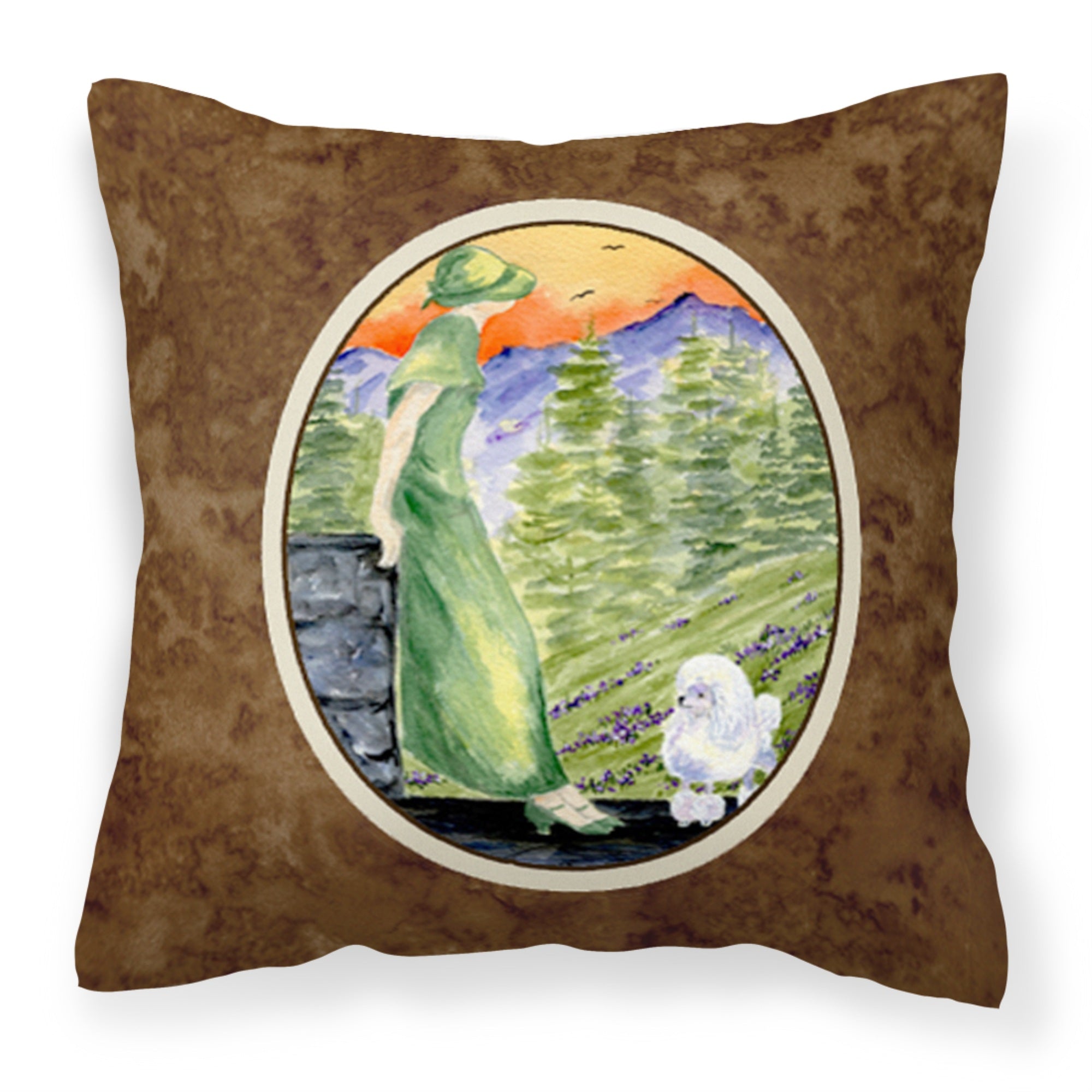 Caroline'S Treasures Ss8618Pw1414 Poodle Decorative Canvas Fabric Pillow, Large, Multicolor