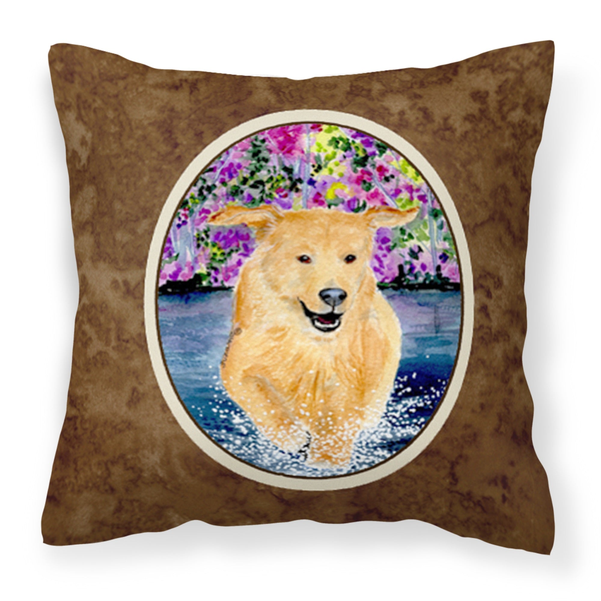 Caroline'S Treasures Ss8627Pw1414 Golden Retriever Decorative Canvas Fabric Pillow, Large, Multicolor