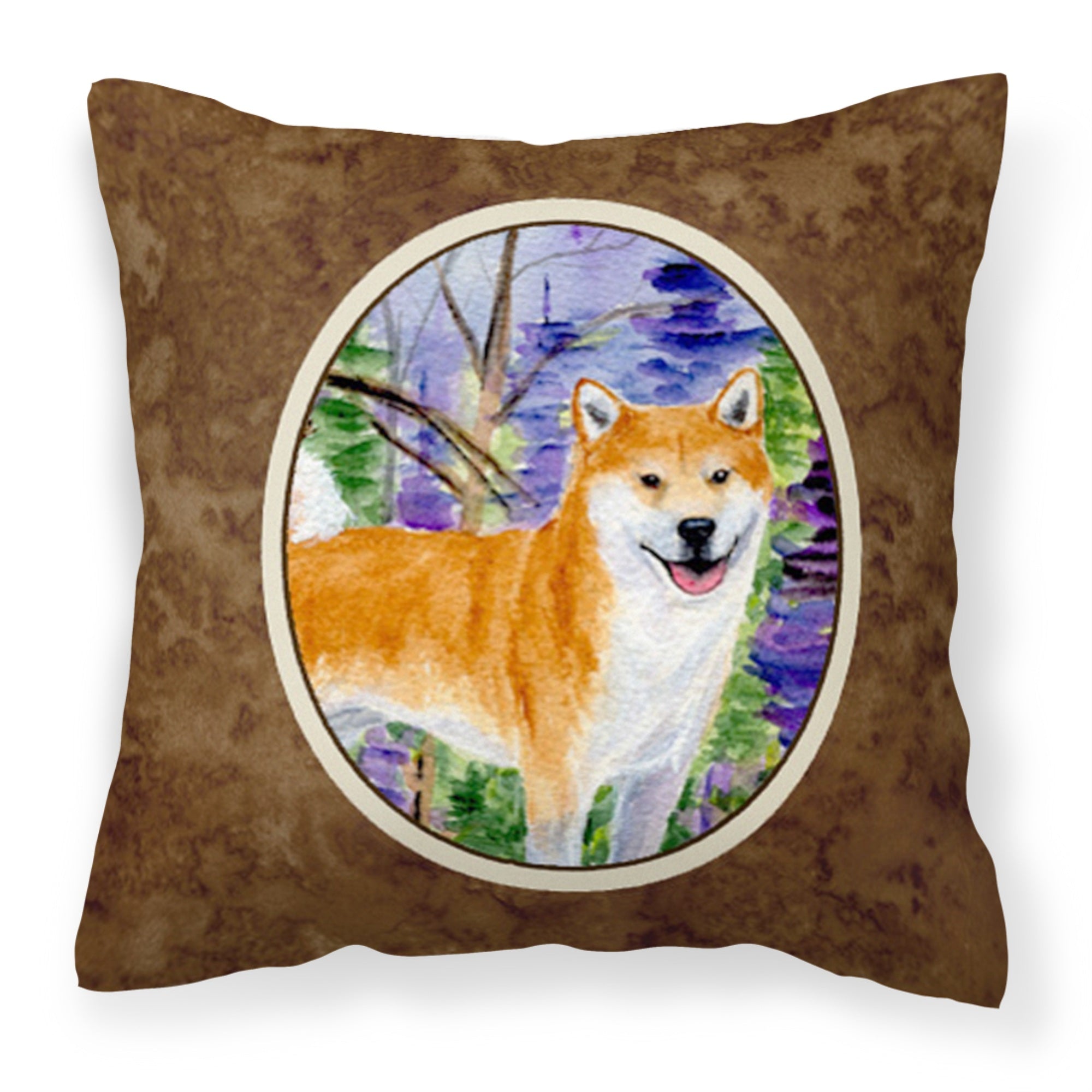 Caroline'S Treasures Ss8629Pw1414 Shiba Inu Decorative Canvas Fabric Pillow, Large, Multicolor