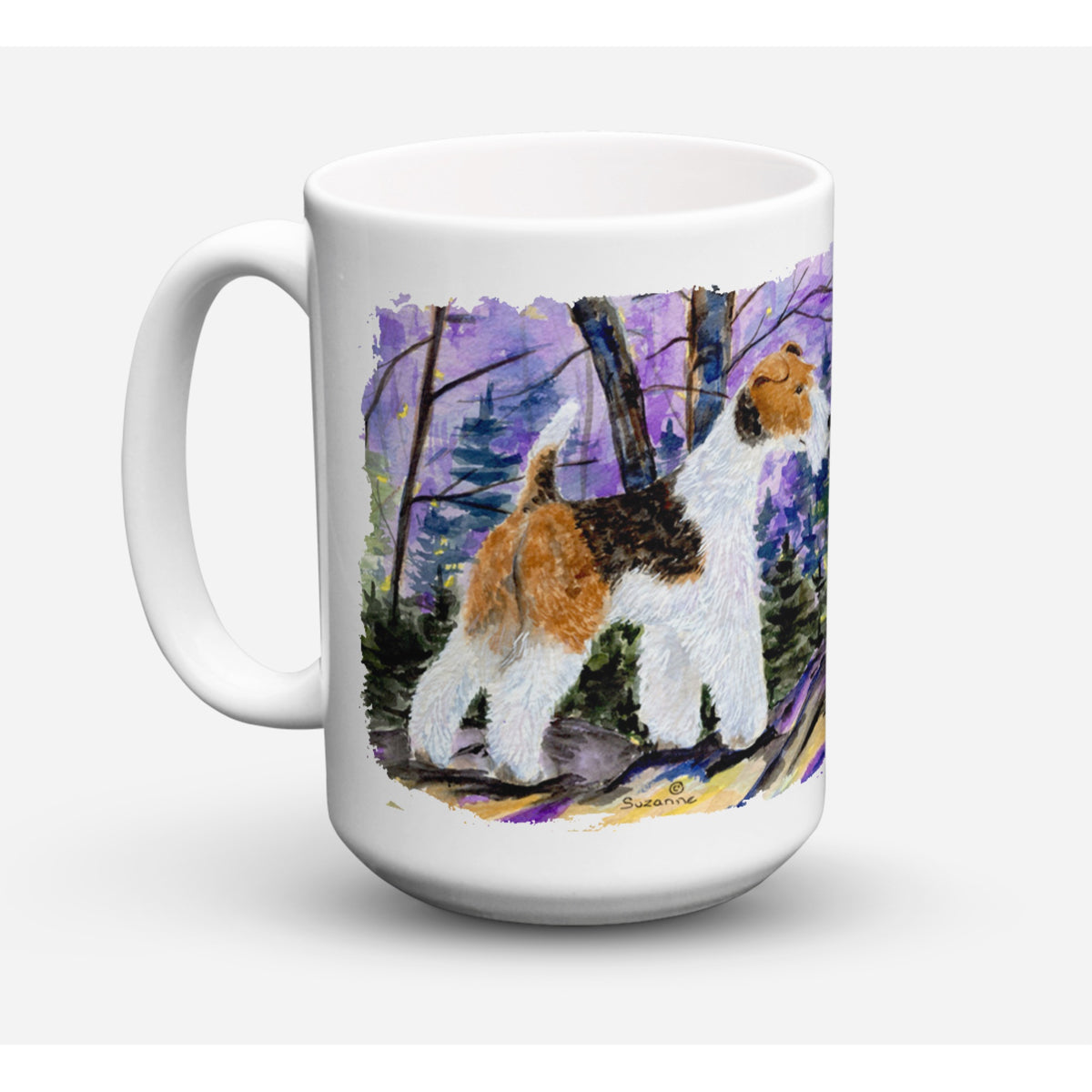 Caroline'S Treasures Ss8630Cm15 Fox Terrier Dishwasher Safe Microwavable Ceramic Coffee Mug, 15 Oz, Multicolor