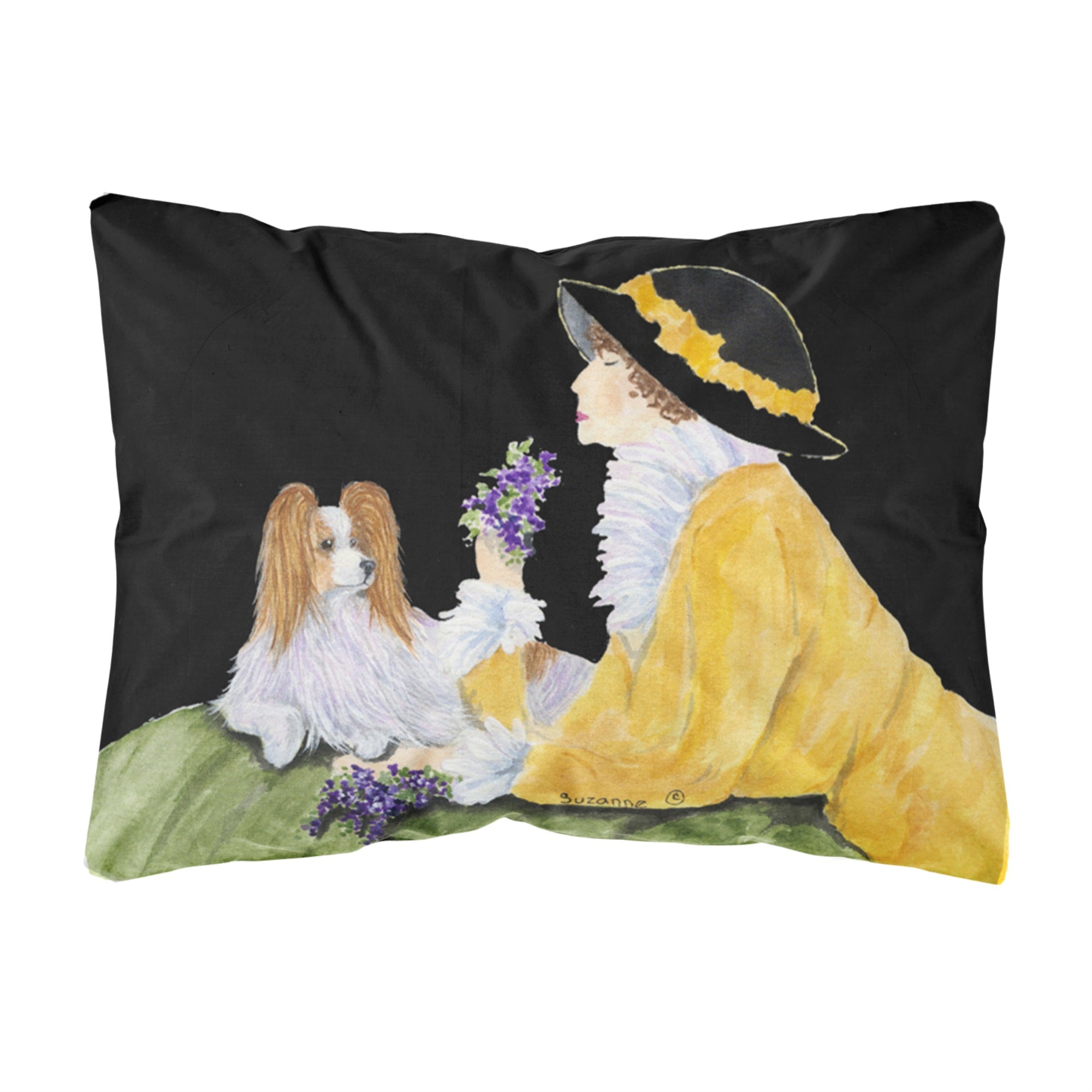 Caroline'S Treasures Ss8633Pw1216 Papillon Decorative Canvas Fabric Pillow, Large, Multicolor