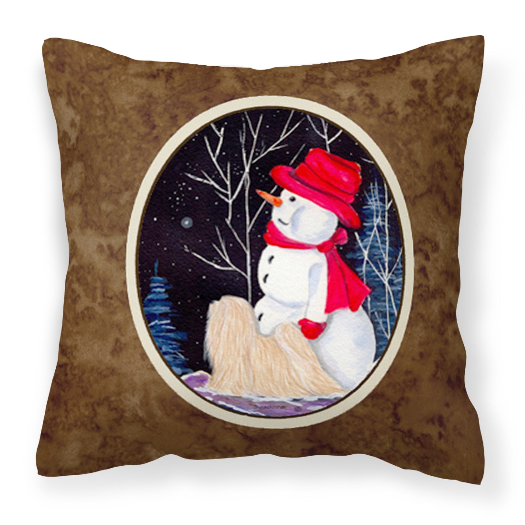 Caroline'S Treasures Ss8644Pw1414 Lhasa Apso Decorative Canvas Fabric Pillow, Large, Multicolor
