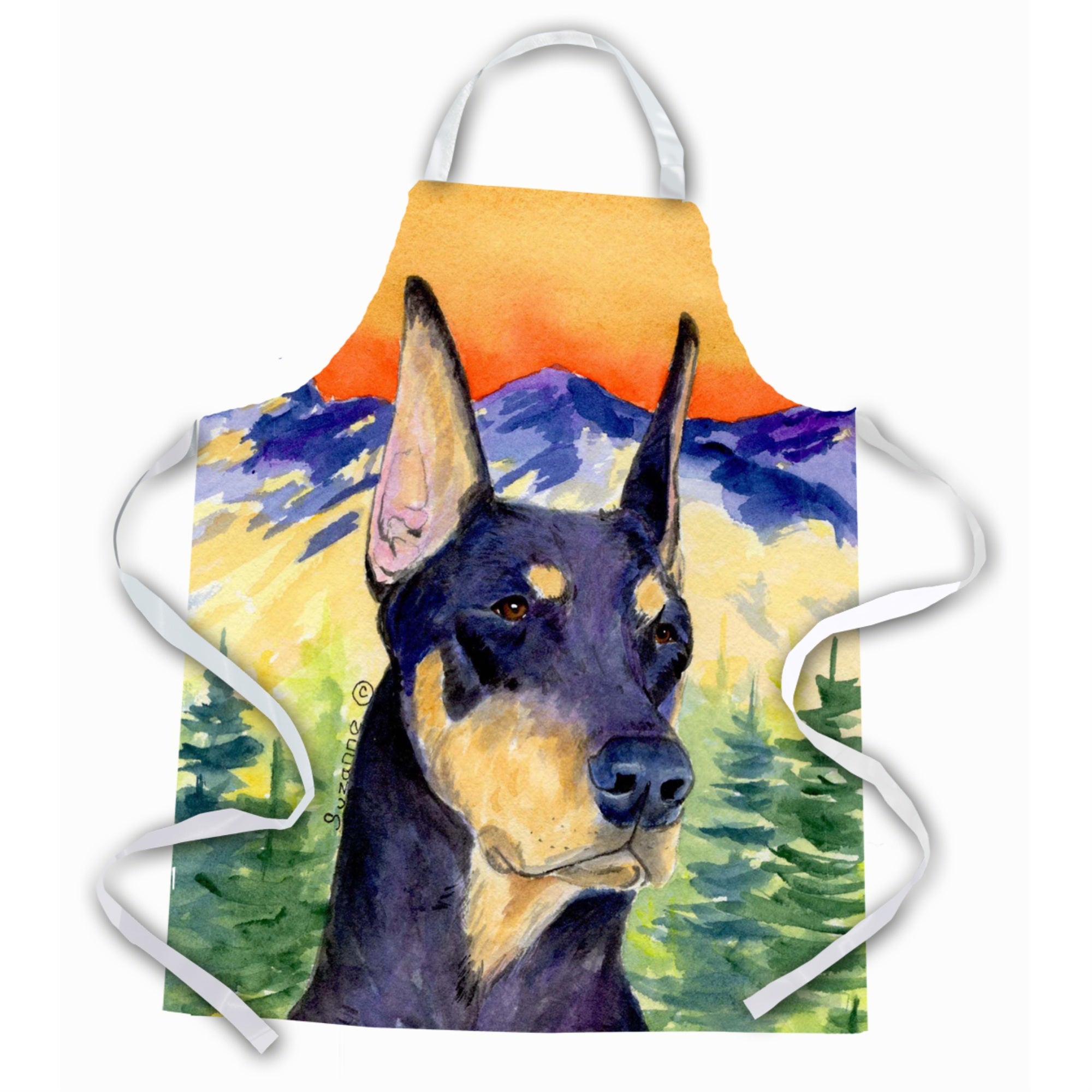 Caroline'S Treasures Ss8658Apron Doberman Apron, Large, Multicolor