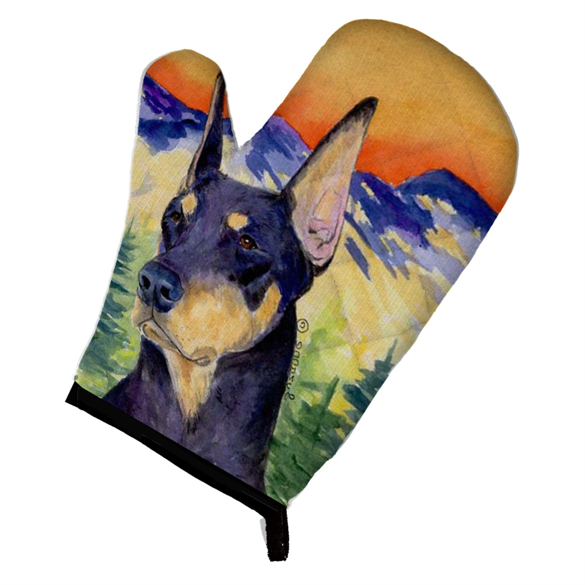 Caroline'S Treasures Ss8658Ovmt Doberman Oven Mitt, 12 By 8.5, Multicolor