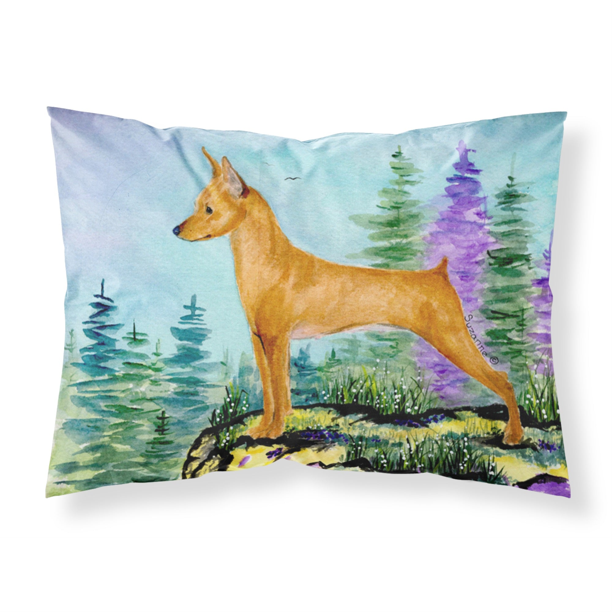 Caroline'S Treasures Ss8660Pillowcase Min Pin Moisture Wicking Fabric Standard Pillowcase, Large, Multicolor