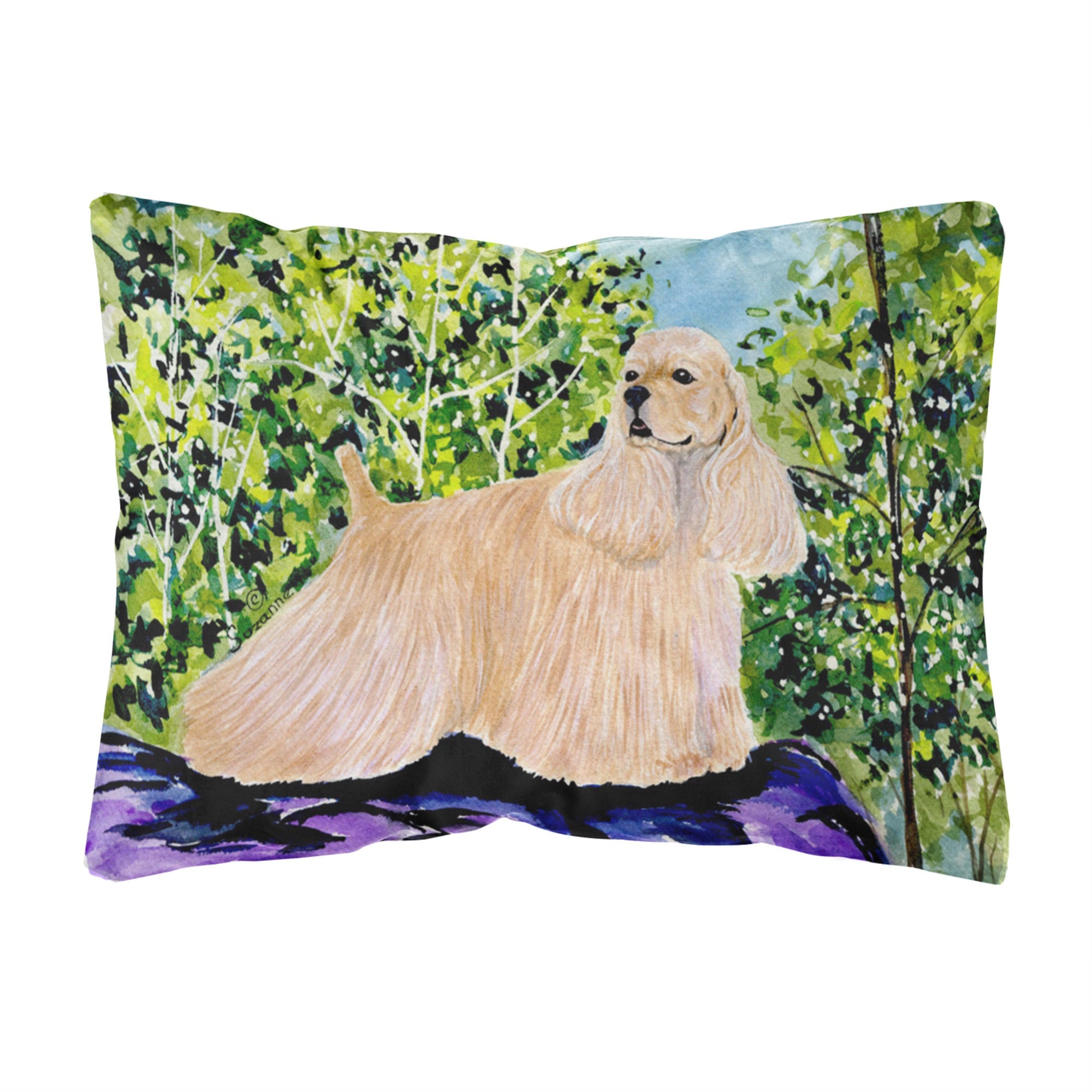 Caroline'S Treasures Ss8668Pw1216 Cocker Spaniel Decorative Canvas Fabric Pillow, Large, Multicolor