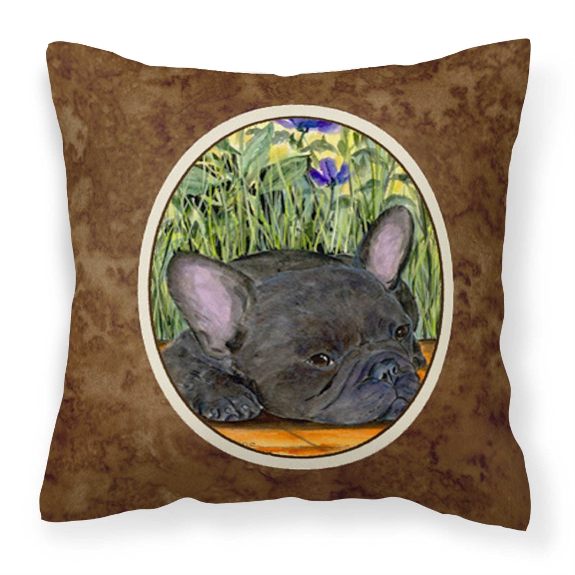 Caroline'S Treasures Ss8674Pw1414 French Bulldog Decorative Canvas Fabric Pillow, Large, Multicolor