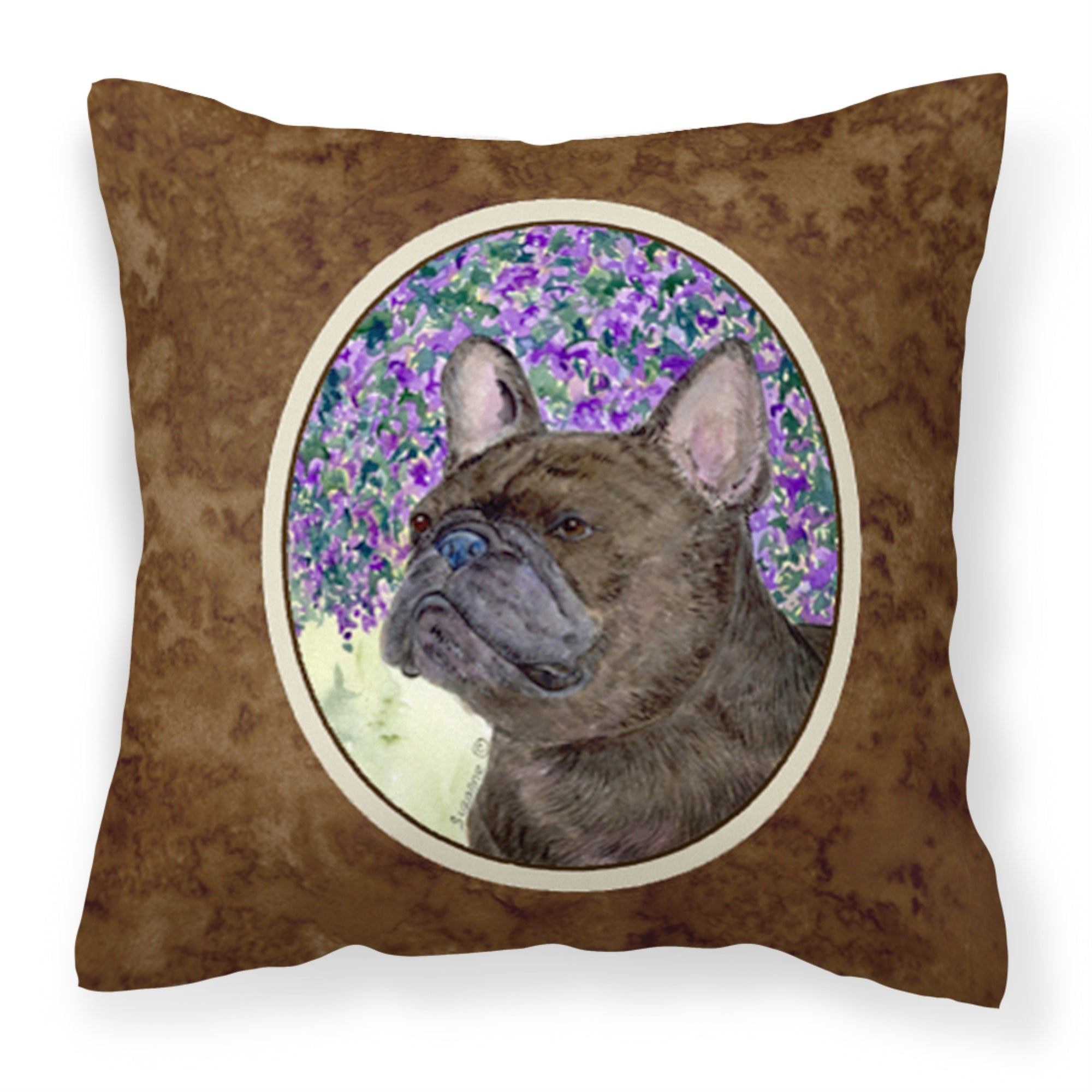 Caroline'S Treasures Ss8676Pw1414 French Bulldog Decorative Canvas Fabric Pillow, Large, Multicolor