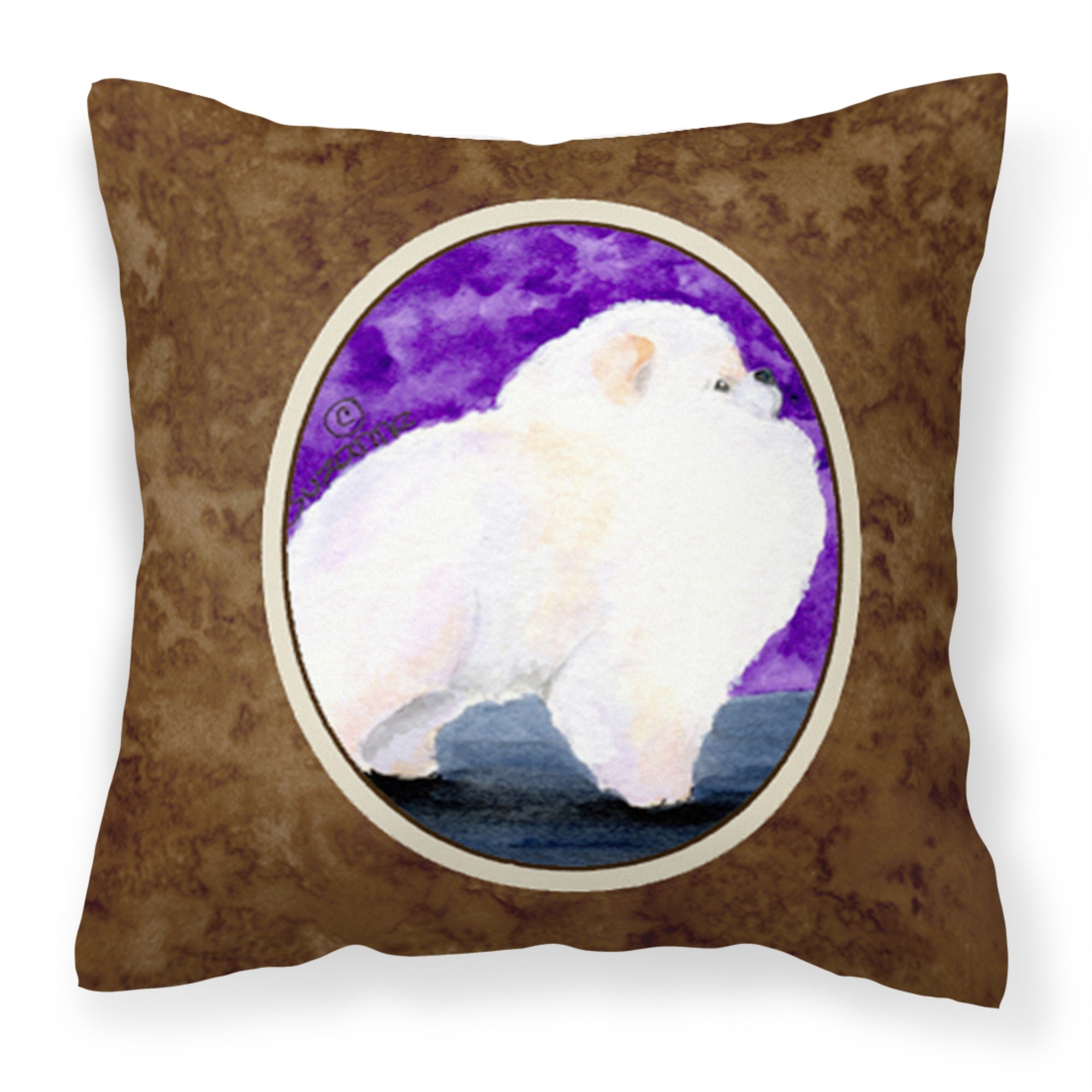 Caroline'S Treasures Ss8688Pw1414 Pomeranian Decorative Canvas Fabric Pillow, Large, Multicolor