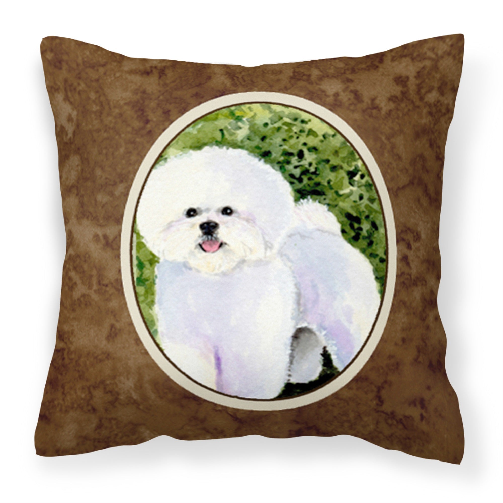 Caroline'S Treasures Ss8712Pw1414 Bichon Frise Decorative Canvas Fabric Pillow, Large, Multicolor