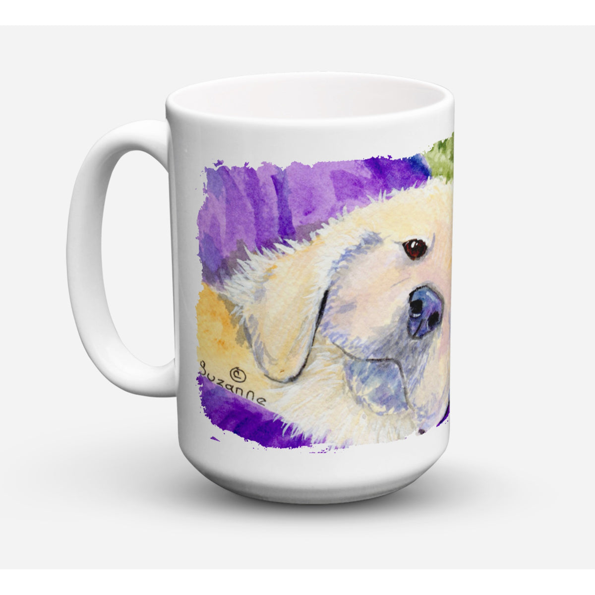 Caroline'S Treasures Ss8715Cm15 Golden Retriever Microwavable Ceramic Coffee Mug, 15 Oz, Multicolor