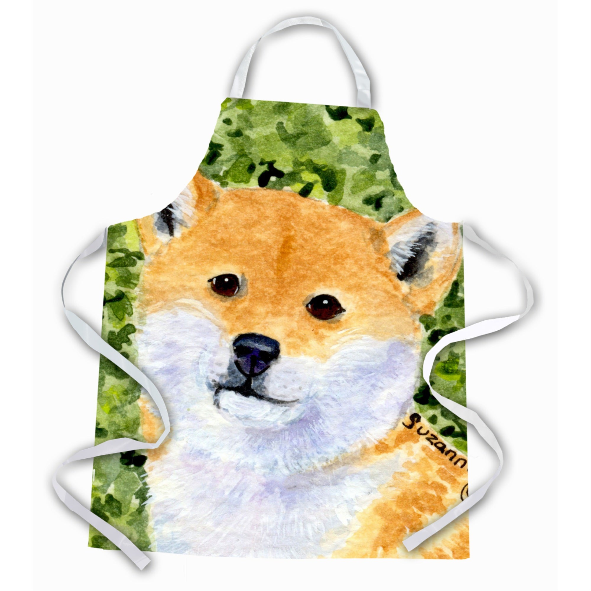 Caroline'S Treasures Ss8719Apron Shiba Inu Apron, Large, Multicolor