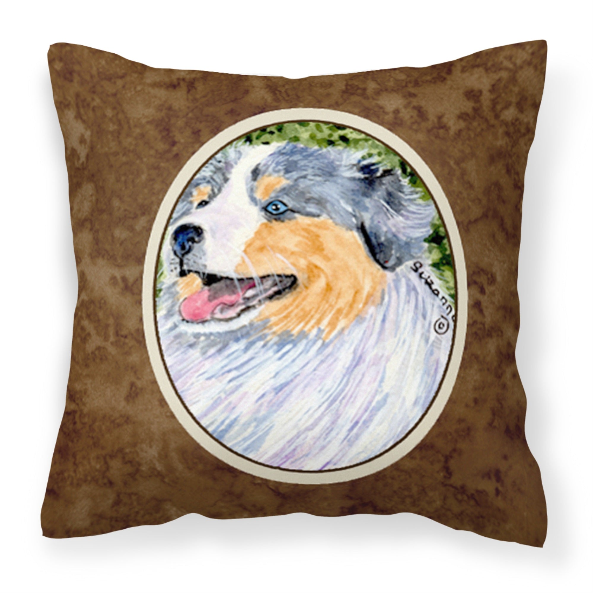 Caroline'S Treasures Ss8736Pw1414 Australian Shepherd Decorative Canvas Fabric Pillow, Large, Multicolor