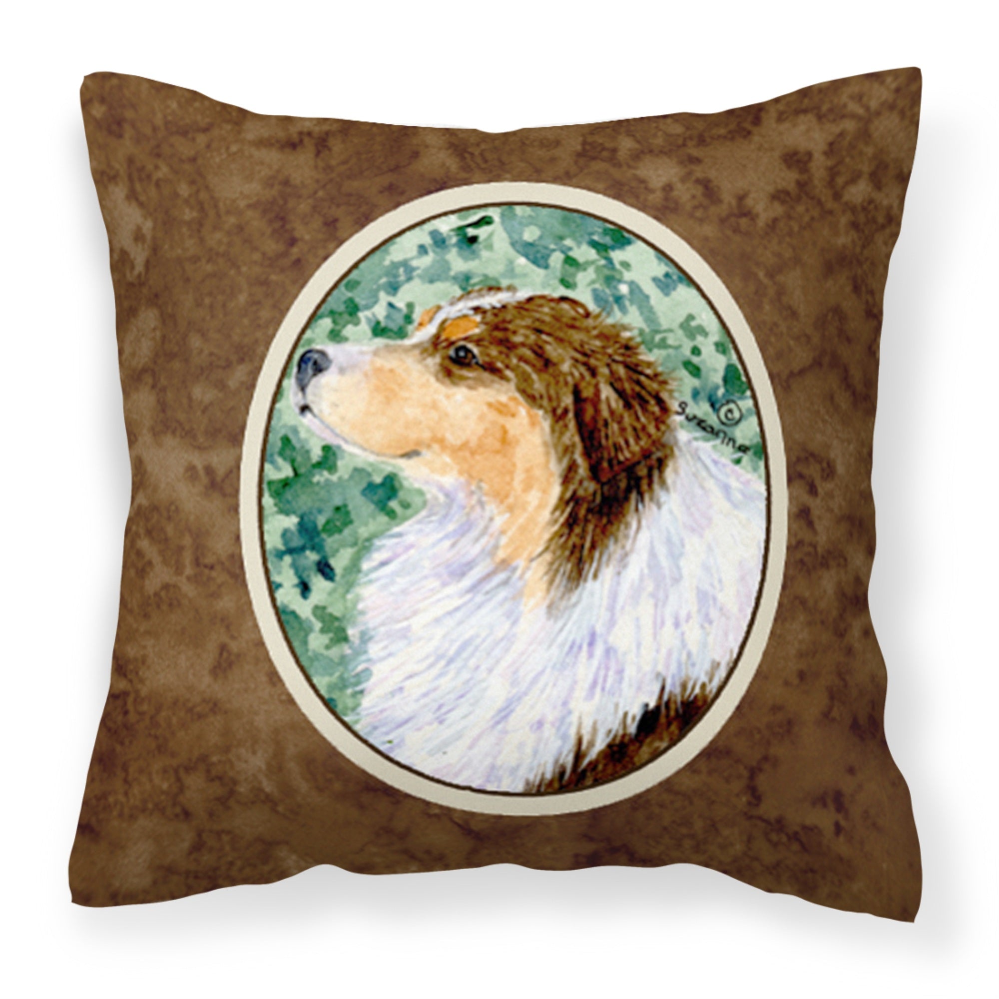 Caroline'S Treasures Ss8738Pw1414 Australian Shepherd Decorative Canvas Fabric Pillow, Large, Multicolor