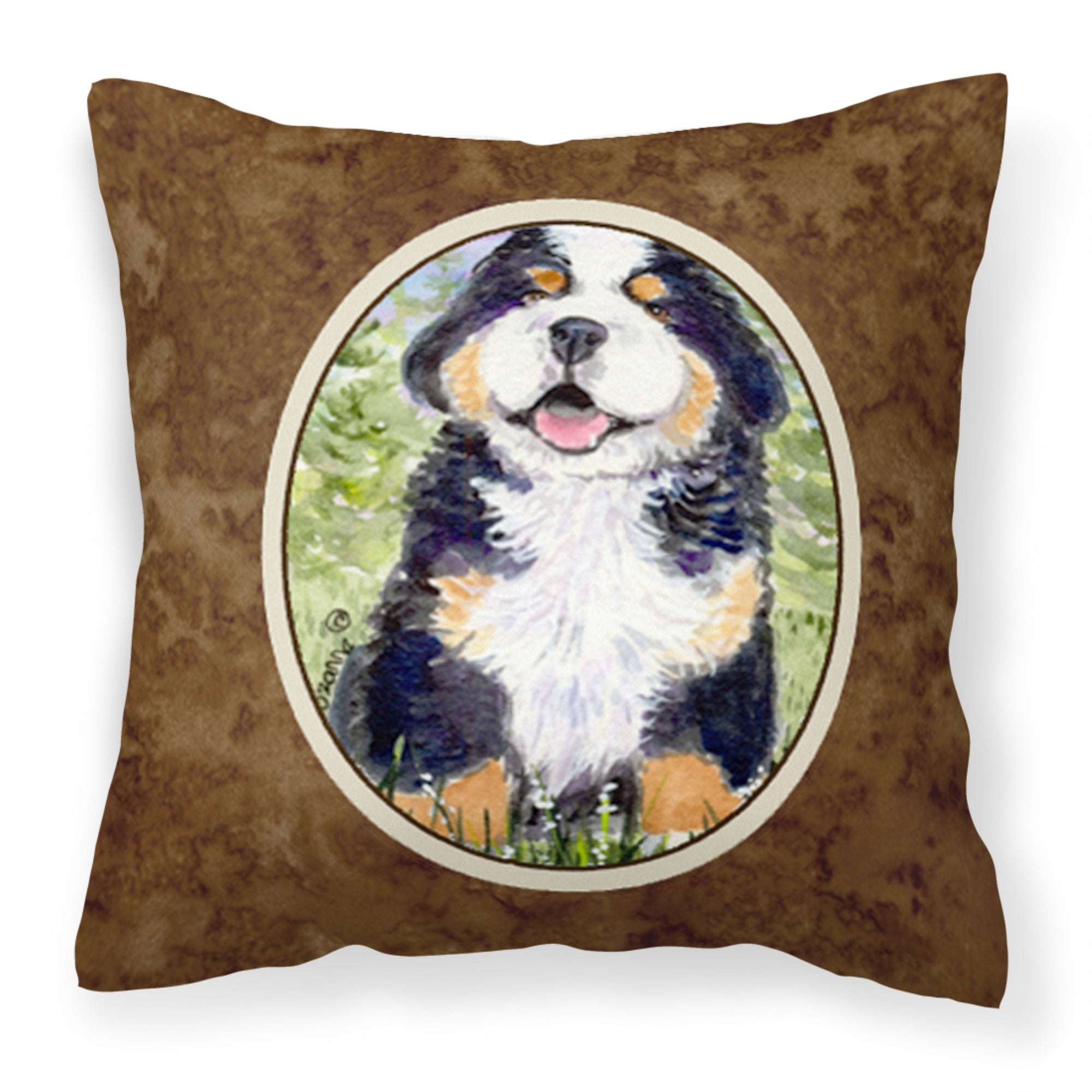 Caroline'S Treasures Ss8750Pw1414 Bernese Mountain Dog Decorative Canvas Fabric Pillow, Large, Multicolor