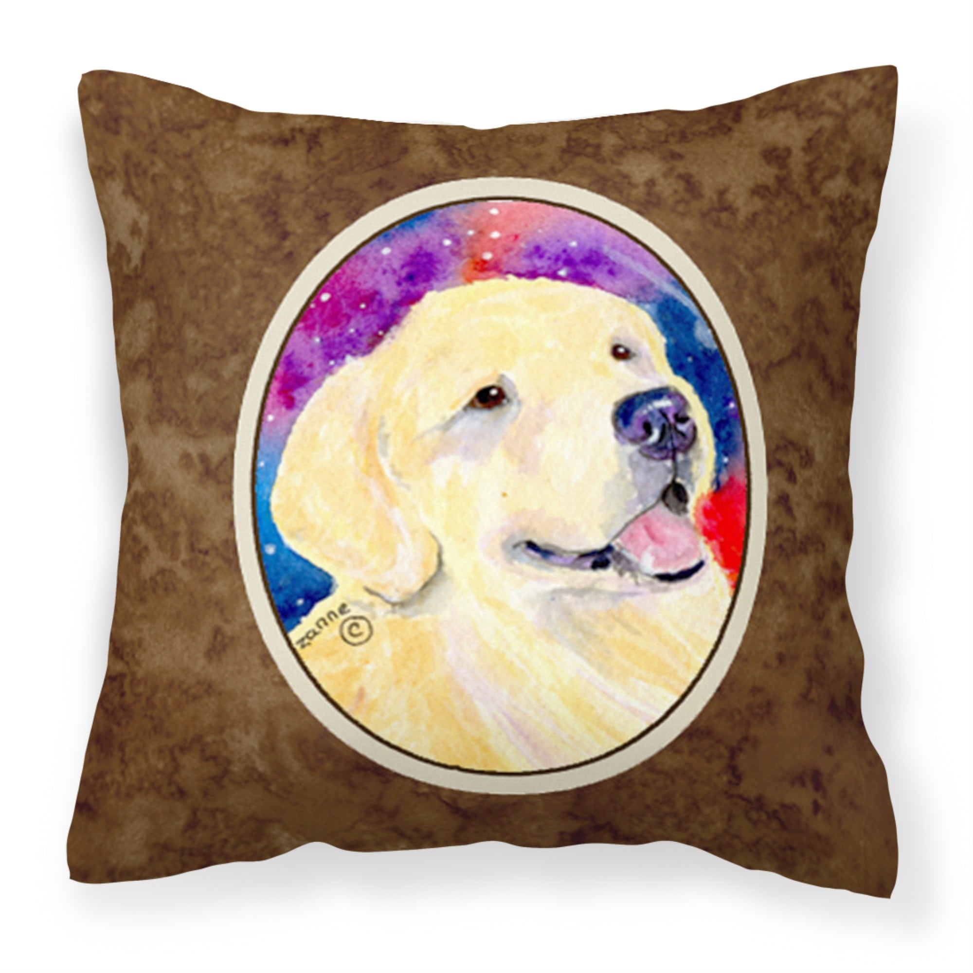 Caroline'S Treasures Ss8753Pw1414 Golden Retriever Decorative Canvas Fabric Pillow, Large, Multicolor