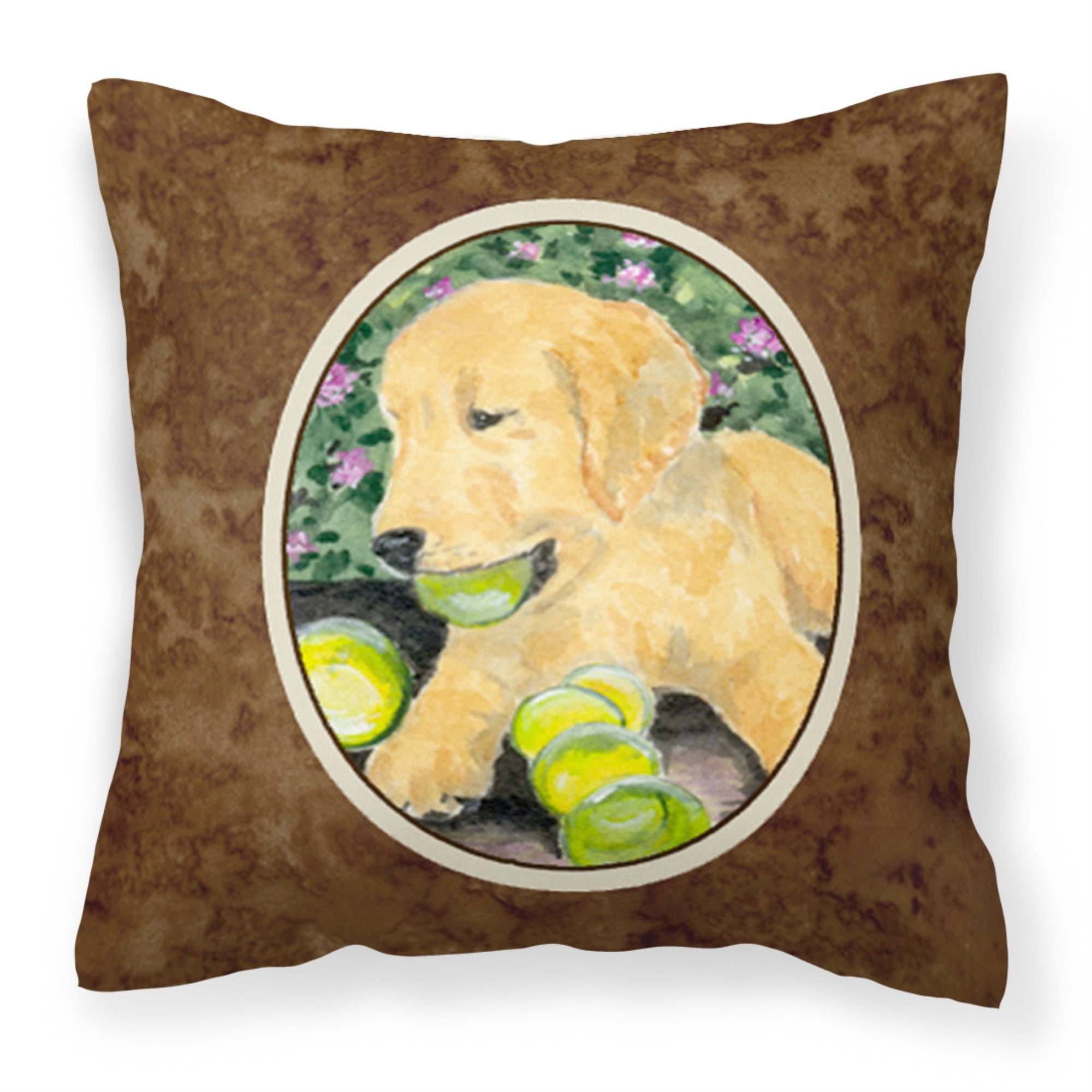 Caroline'S Treasures Ss8759Pw1414 Golden Retriever Decorative Canvas Fabric Pillow, Large, Multicolor