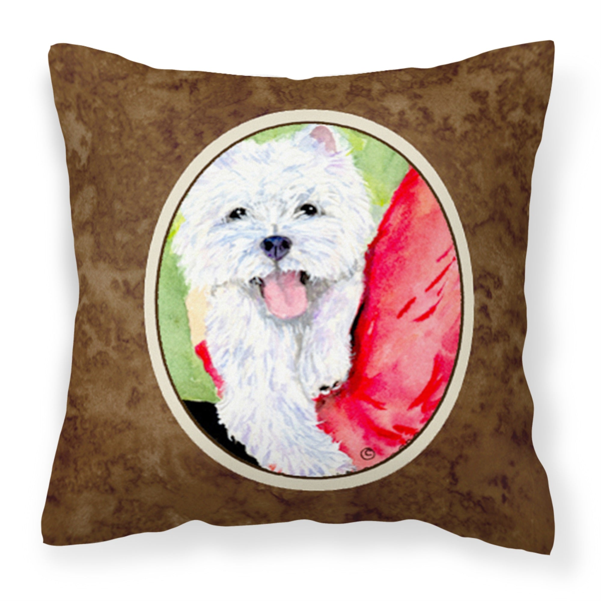 Caroline'S Treasures Ss8784Pw1414 Westie Decorative Canvas Fabric Pillow, Large, Multicolor