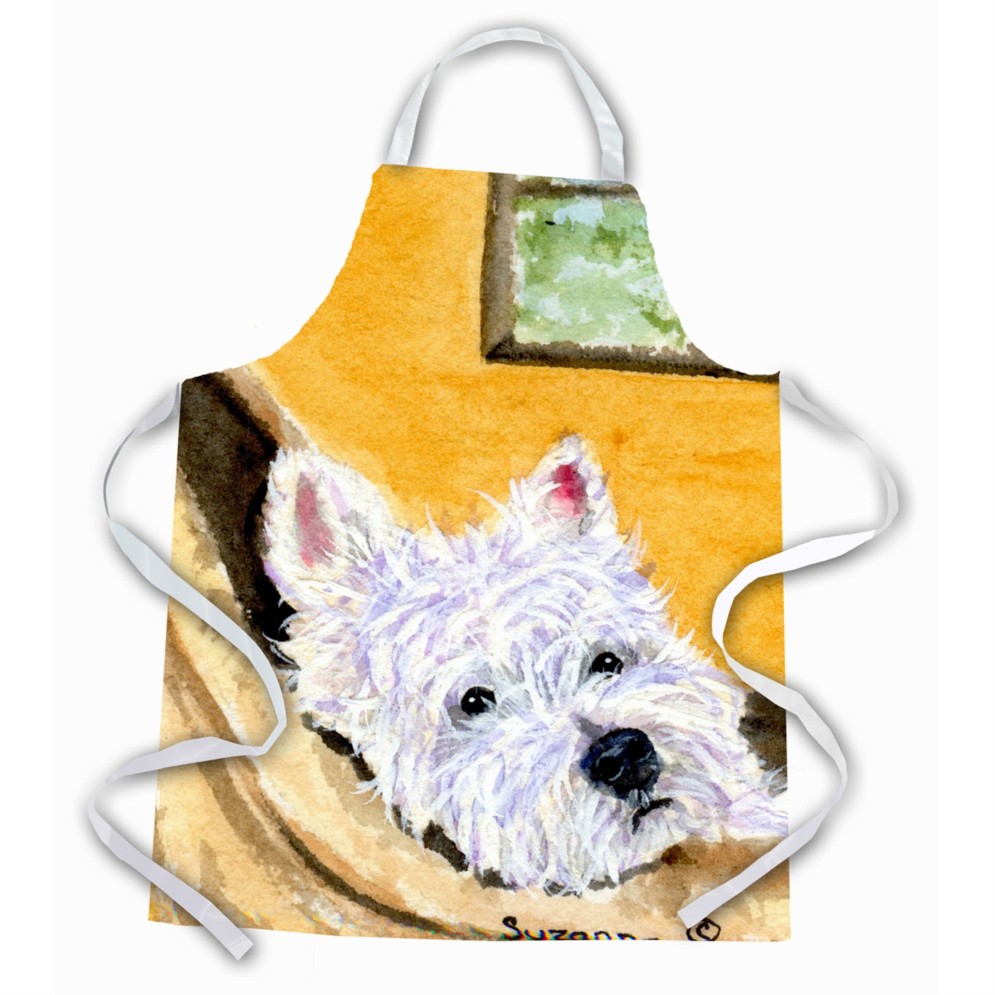 Caroline'S Treasures Ss8785Apron Westie Apron, Large, Multicolor