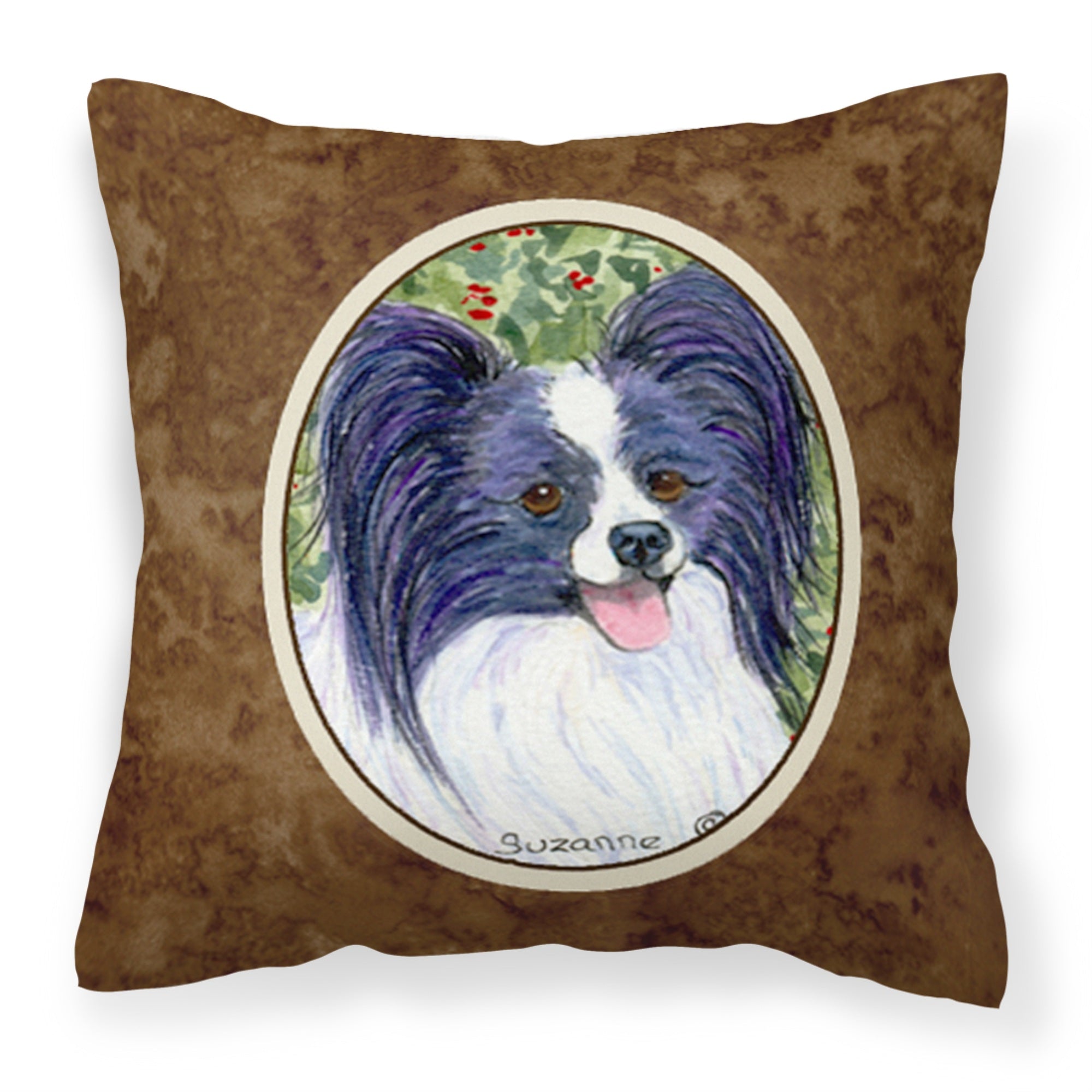 Caroline'S Treasures Ss8811Pw1414 Papillon Decorative Canvas Fabric Pillow, Large, Multicolor