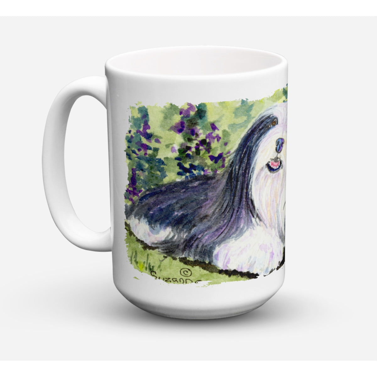 Caroline'S Treasures Ss8816Cm15 Bearded Collie Microwavable Ceramic Coffee Mug, 15 Oz, Multicolor