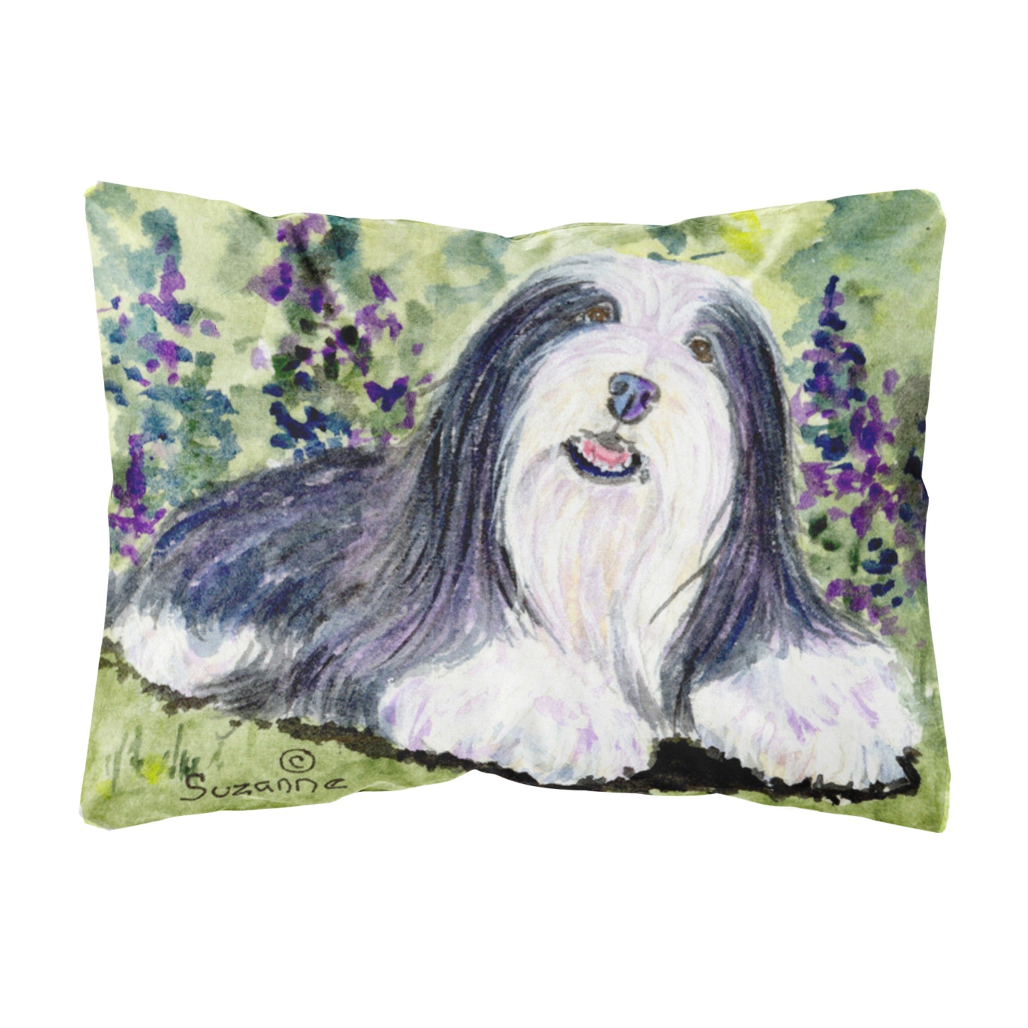Caroline'S Treasures Ss8816Pw1216 Bearded Collie Decorative Canvas Fabric Pillow, Large, Multicolor