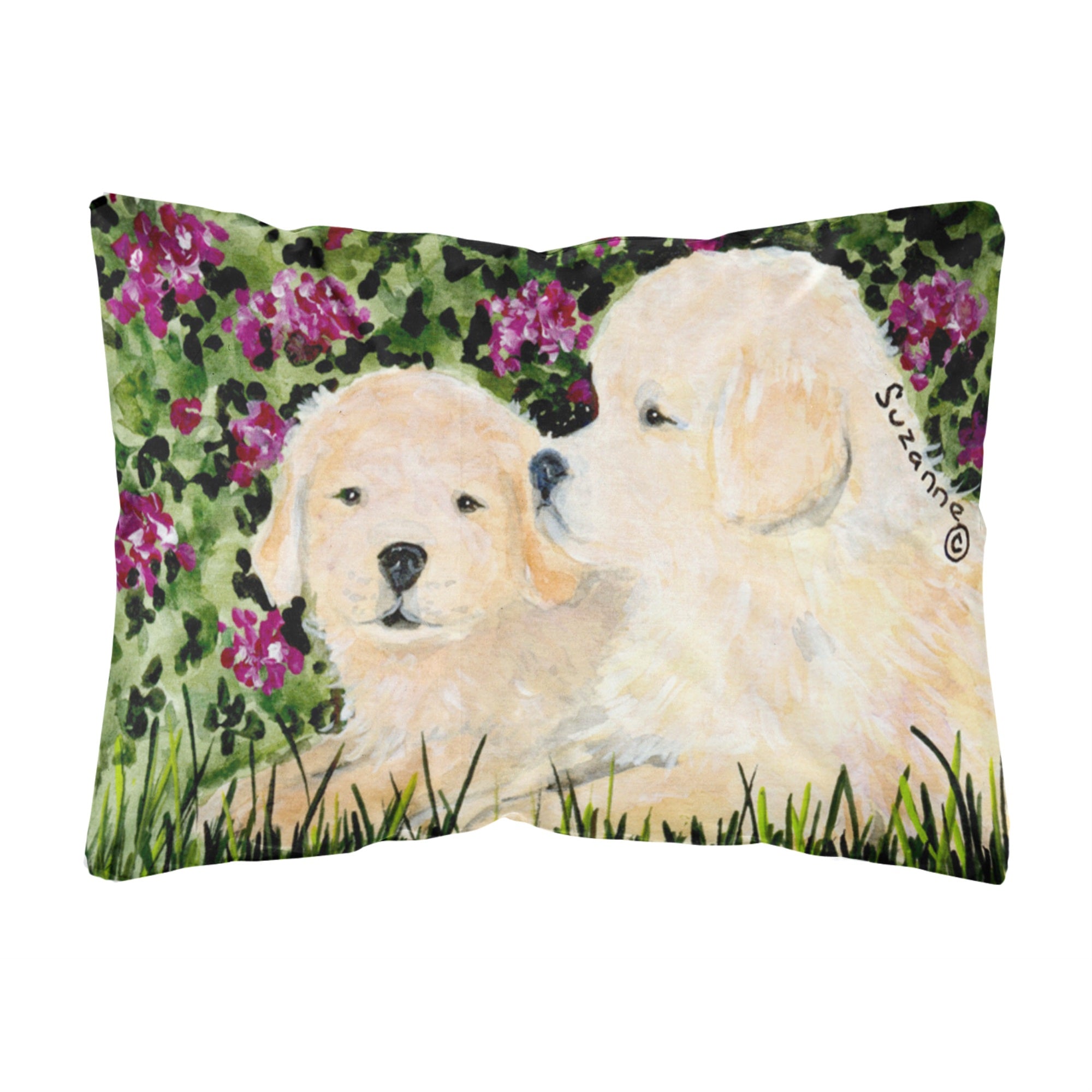 Caroline'S Treasures Ss8826Pw1216 Golden Retriever Decorative Canvas Fabric Pillow, Large, Multicolor