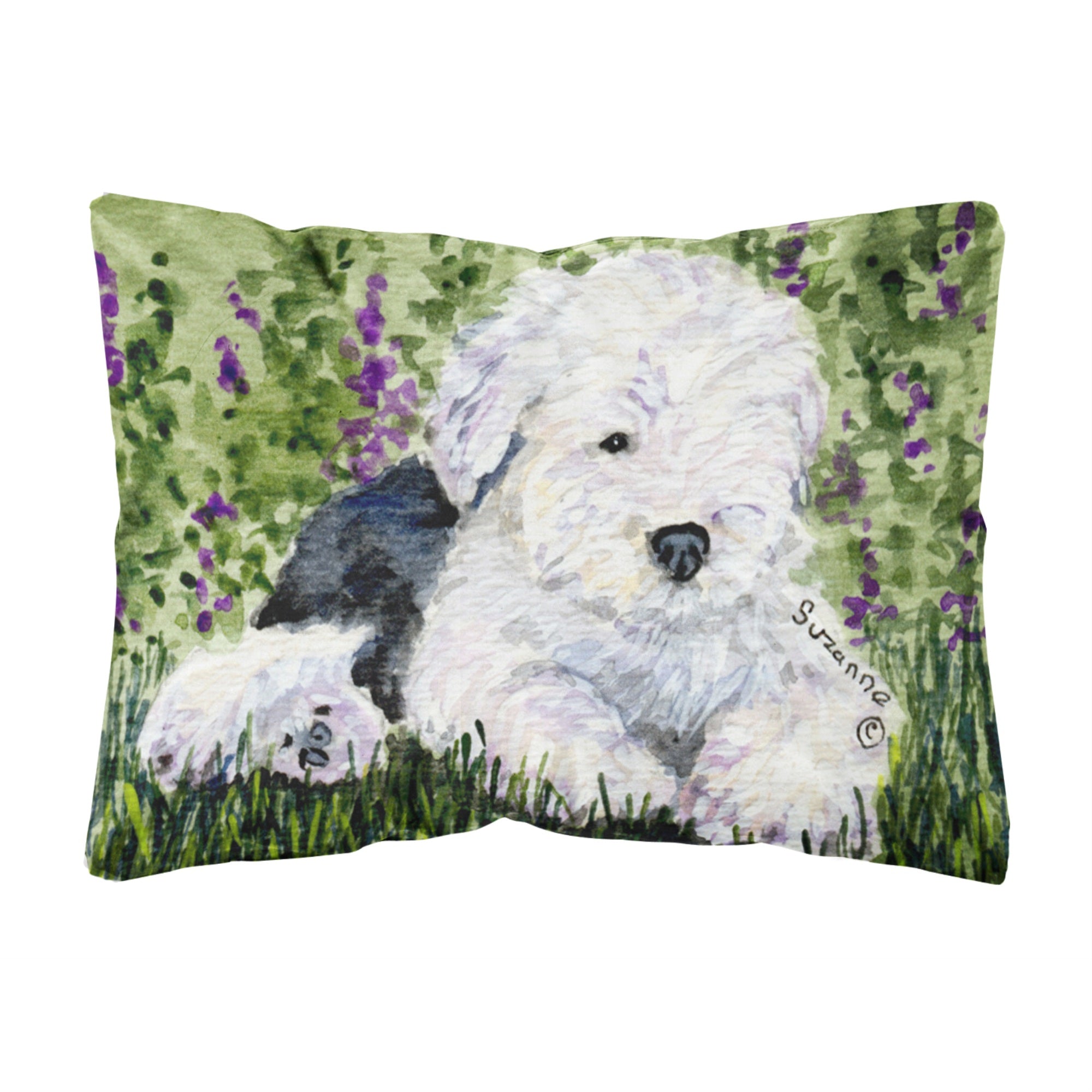 Caroline'S Treasures Ss8840Pw1216 Old English Sheepdog Decorative Canvas Fabric Pillow, Large, Multicolor