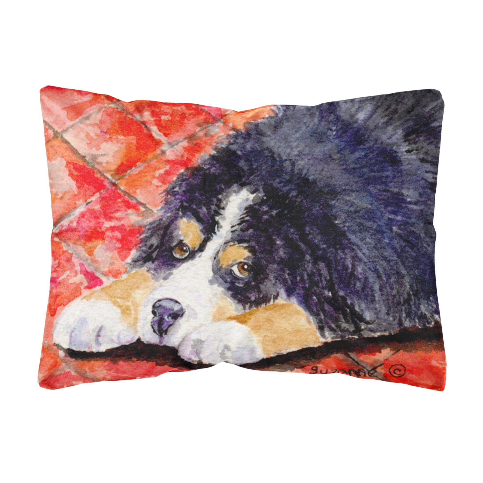 Caroline'S Treasures Ss8842Pw1216 Bernese Mountain Dog Decorative Canvas Fabric Pillow, Large, Multicolor