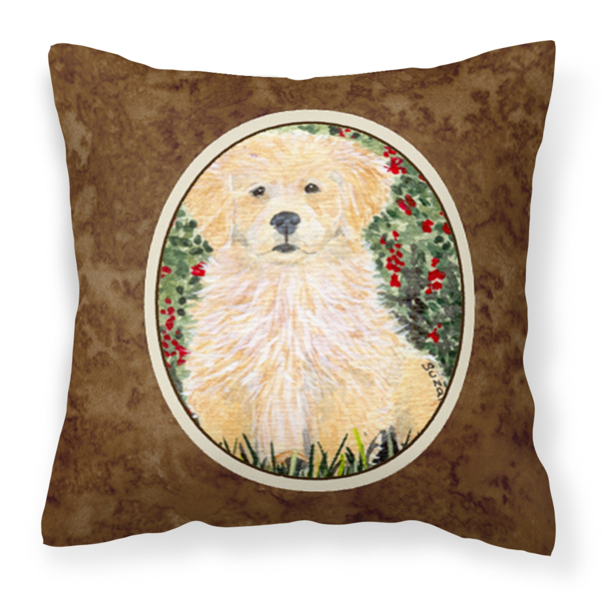 Caroline'S Treasures Ss8857Pw1414 Golden Retriever Decorative Canvas Fabric Pillow, Large, Multicolor