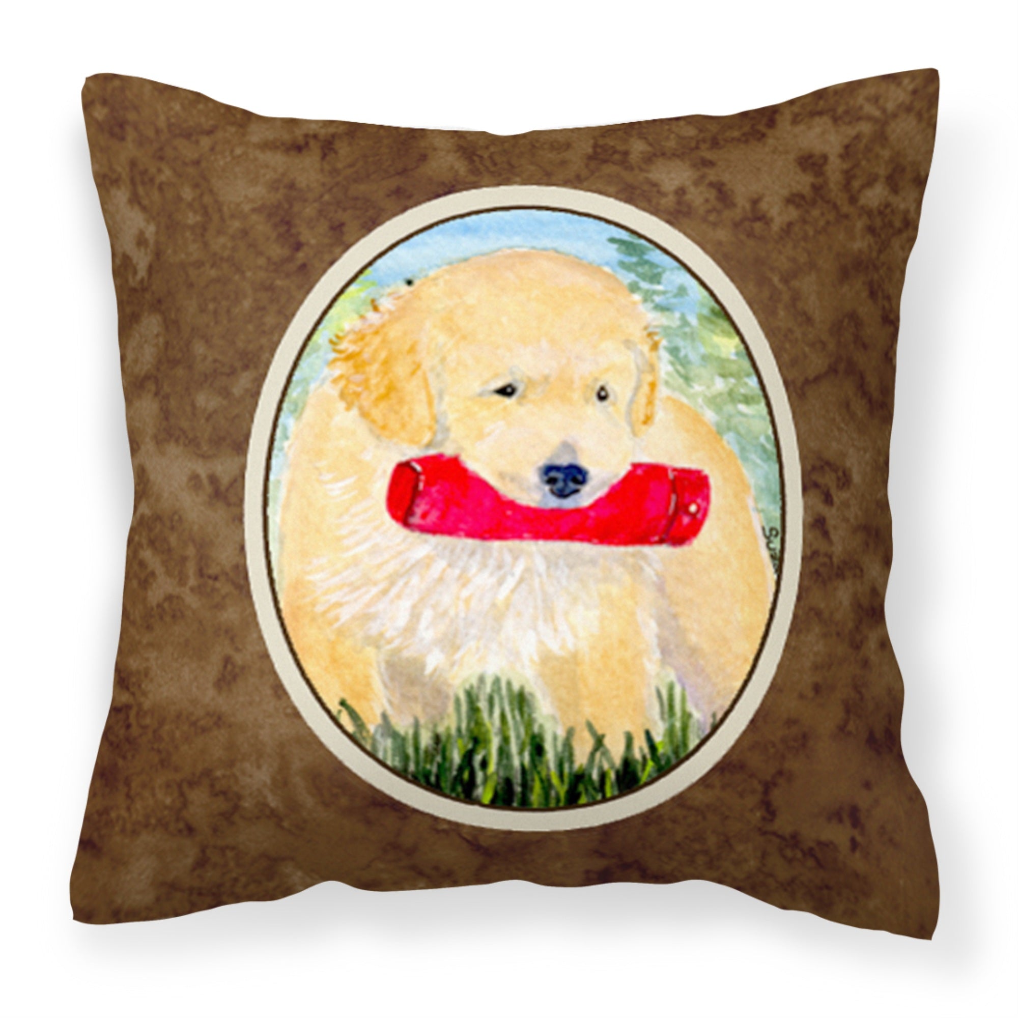 Caroline'S Treasures Ss8858Pw1414 Golden Retriever Decorative Canvas Fabric Pillow, Large, Multicolor