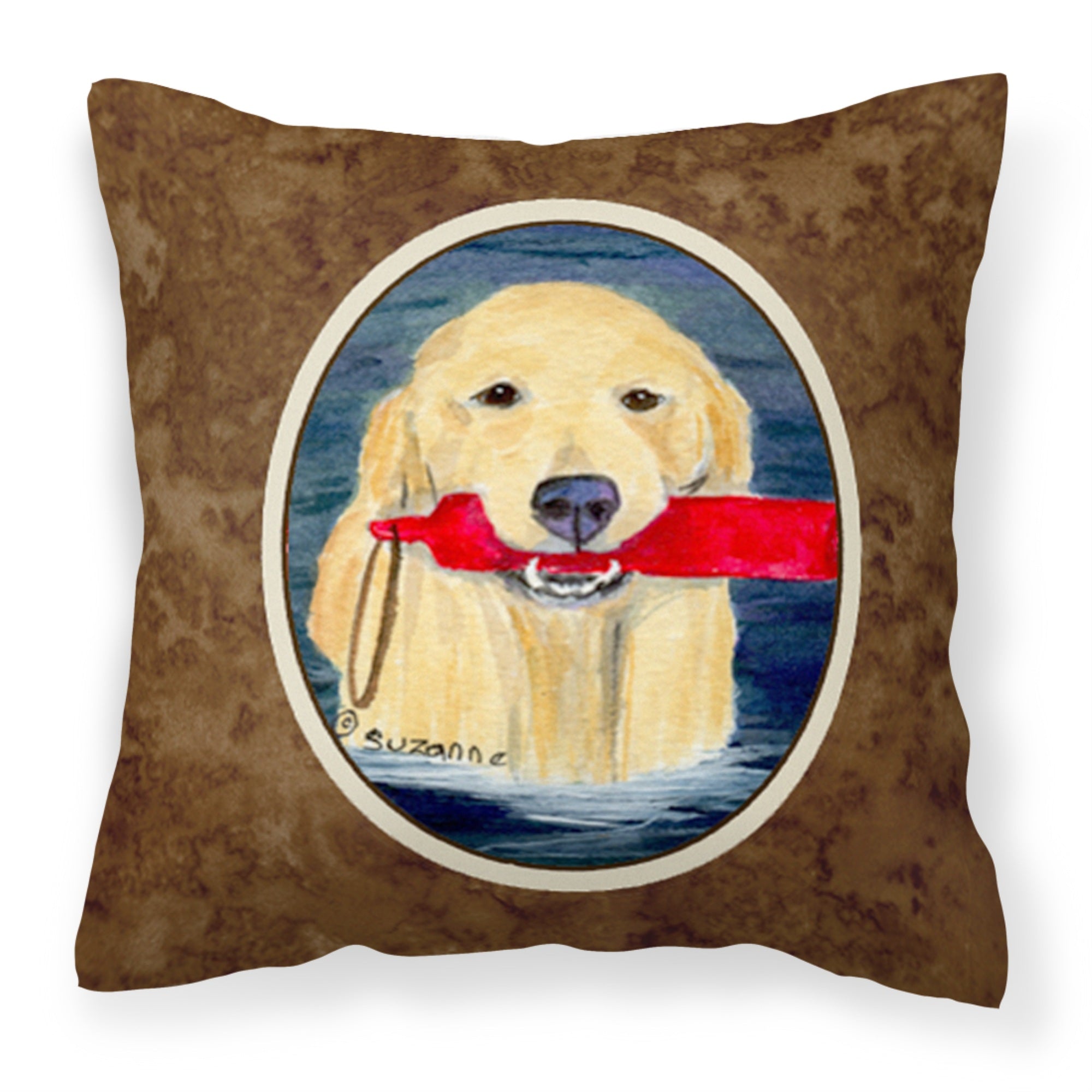 Caroline'S Treasures Ss8868Pw1414 Golden Retriever Decorative Canvas Fabric Pillow, Large, Multicolor