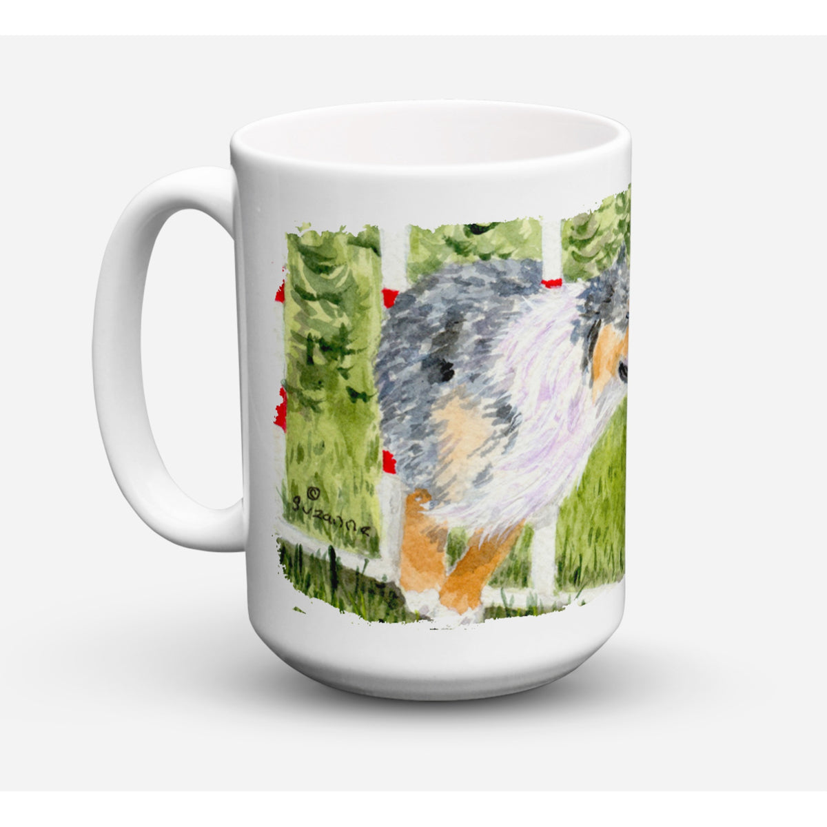 Caroline'S Treasures Ss8885Cm15 Australian Shepherd Microwavable Ceramic Coffee Mug, 15 Oz, Multicolor