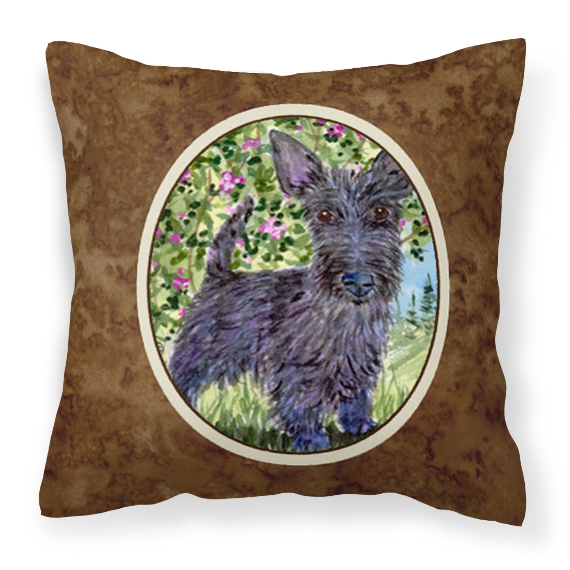 Caroline'S Treasures Ss8889Pw1414 Scottish Terrier Decorative Canvas Fabric Pillow, Large, Multicolor