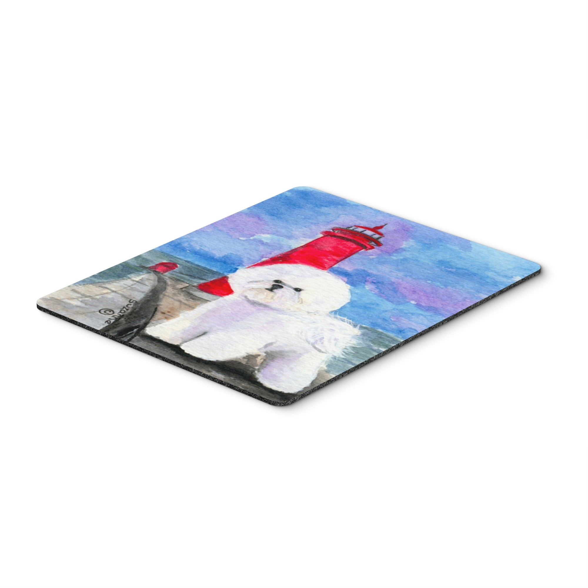Caroline'S Treasures Lighthouse With Bichon Frise Mouse Pad/Hot Pad/Trivet (Ss8891Mp)