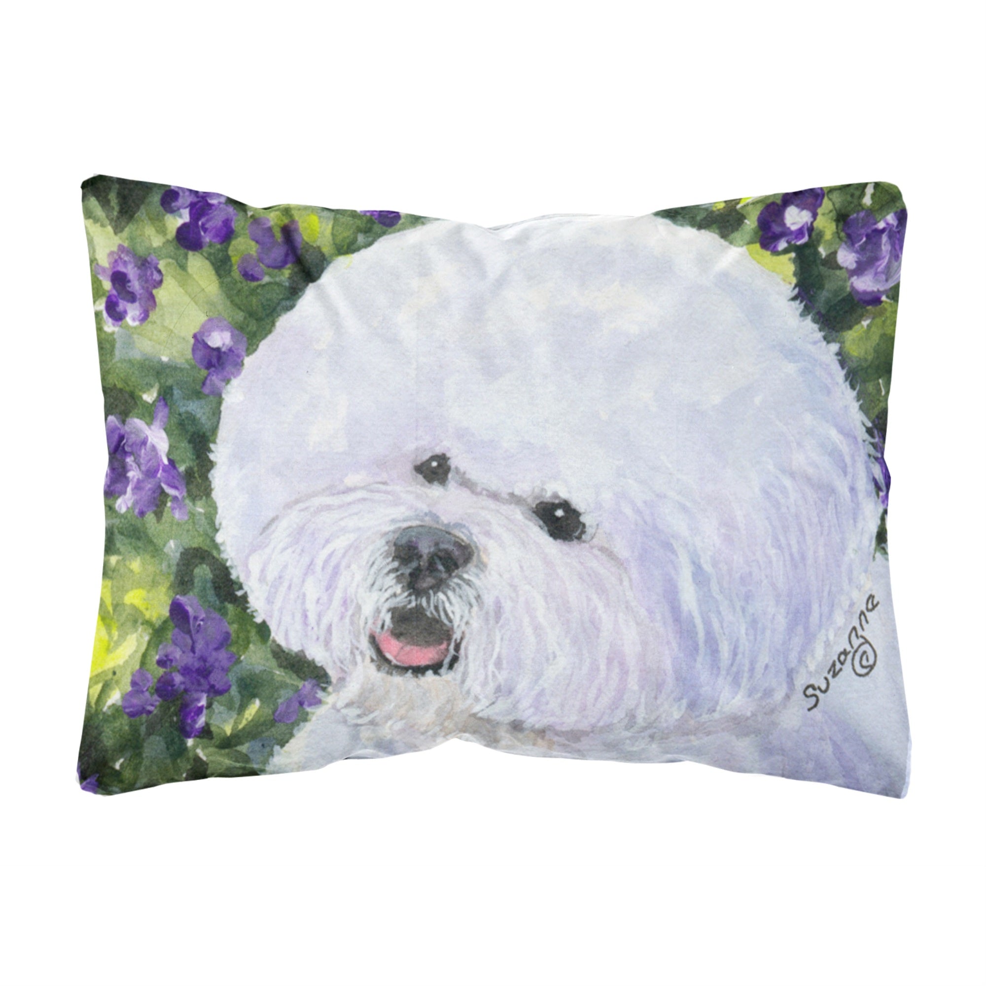 Caroline'S Treasures Ss8897Pw1216 Bichon Frise Decorative Canvas Fabric Pillow, Large, Multicolor