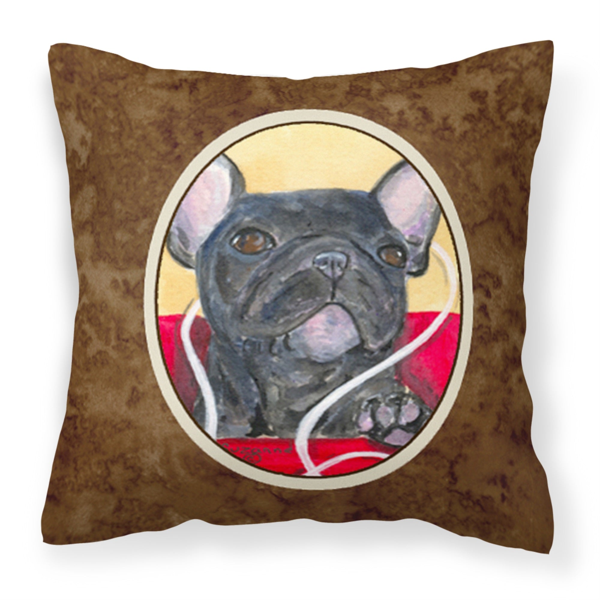 Caroline'S Treasures Ss8899Pw1414 French Bulldog Decorative Canvas Fabric Pillow, Large, Multicolor