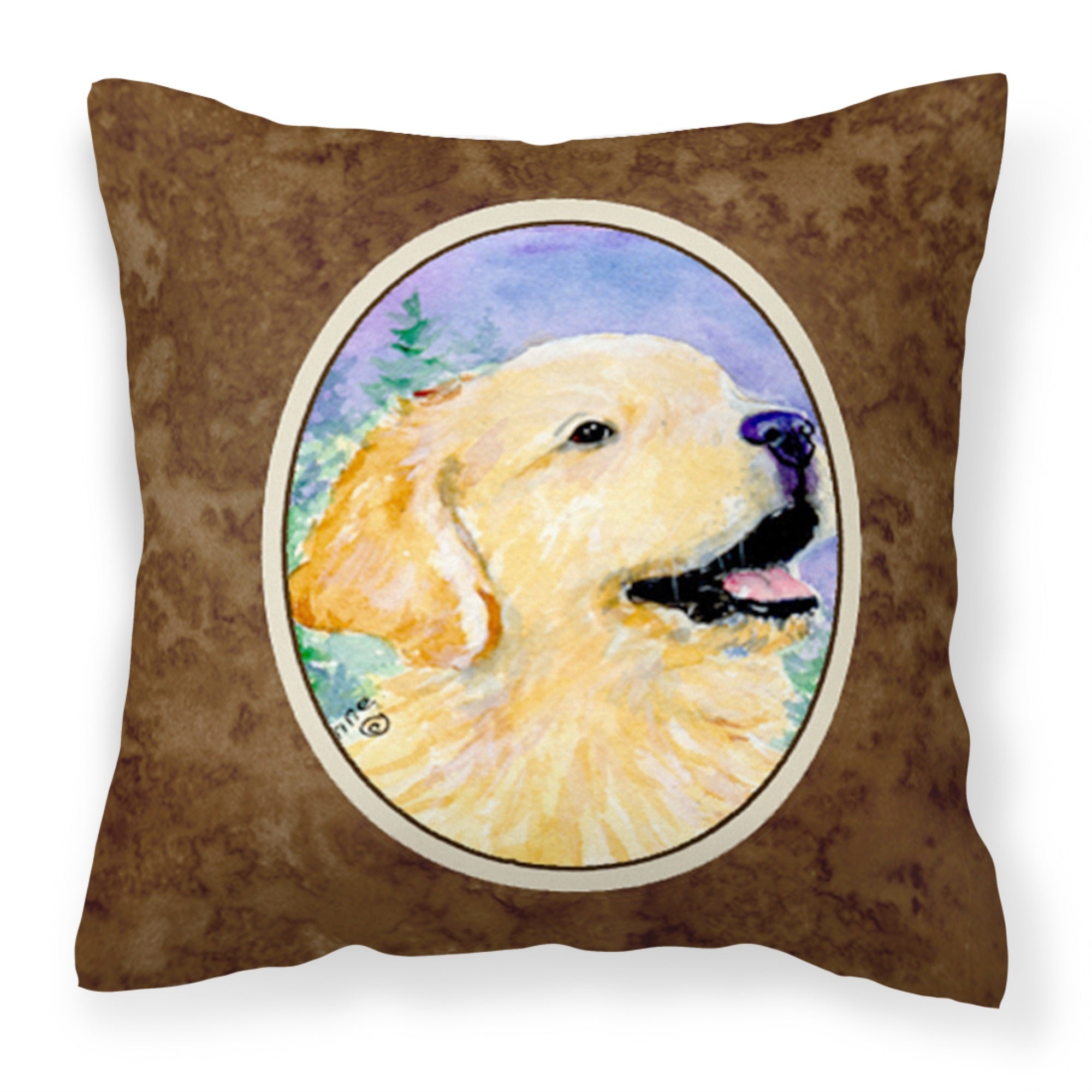 Caroline'S Treasures Ss8904Pw1414 Golden Retriever Decorative Canvas Fabric Pillow, Large, Multicolor