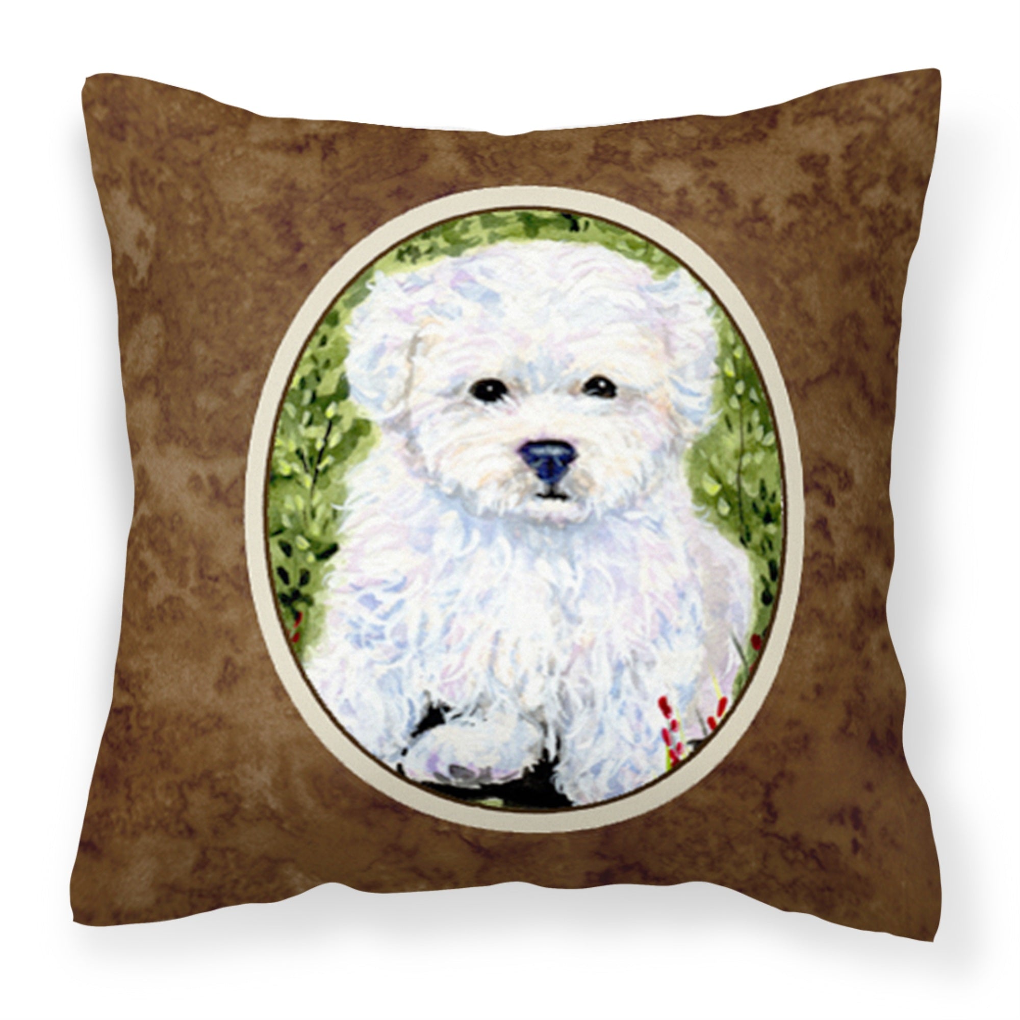 Caroline'S Treasures Ss8913Pw1414 Bichon Frise Decorative Canvas Fabric Pillow, Large, Multicolor
